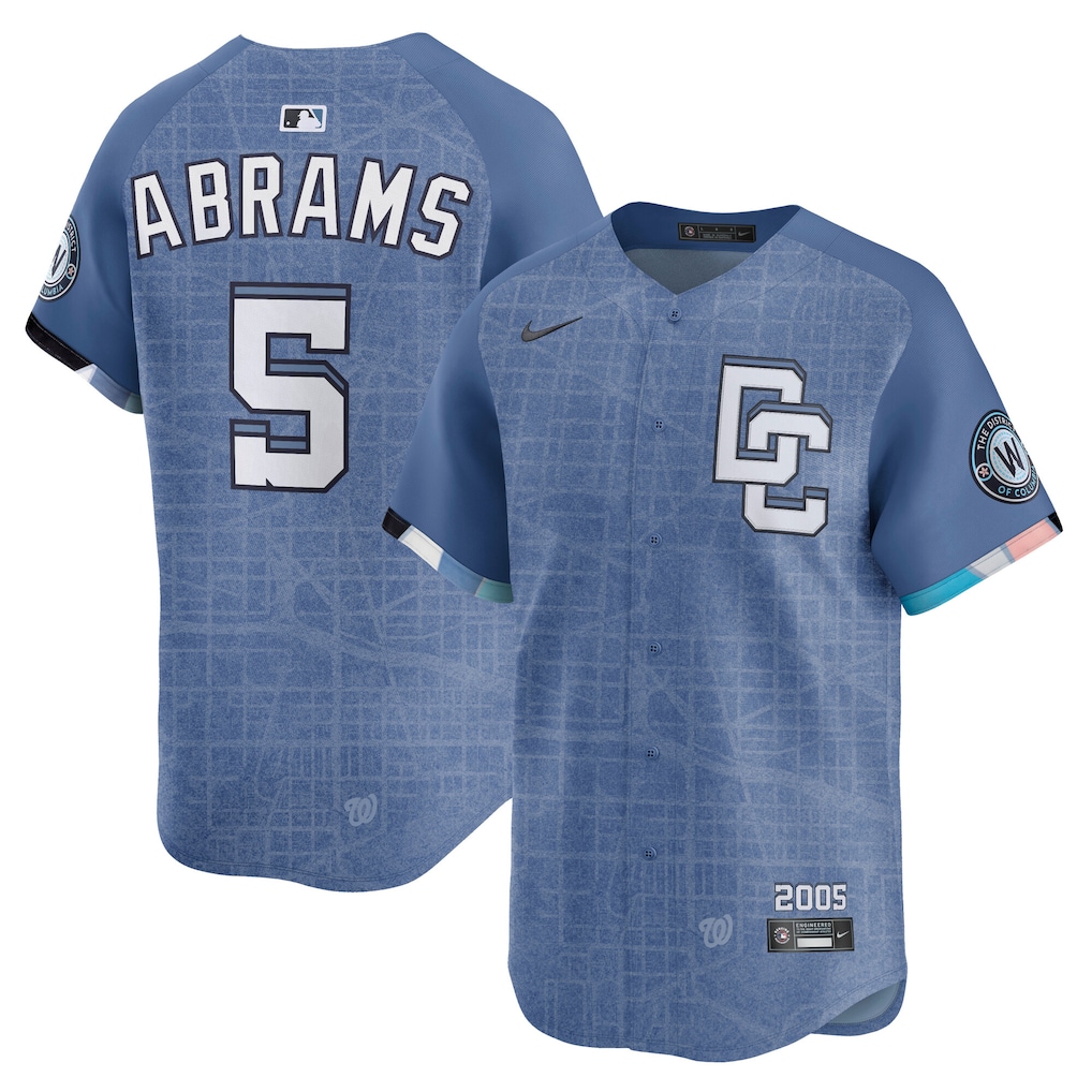 Men’s Washington Nationals CJ Abrams Nike Blue 2025 City Connect Limited Jersey