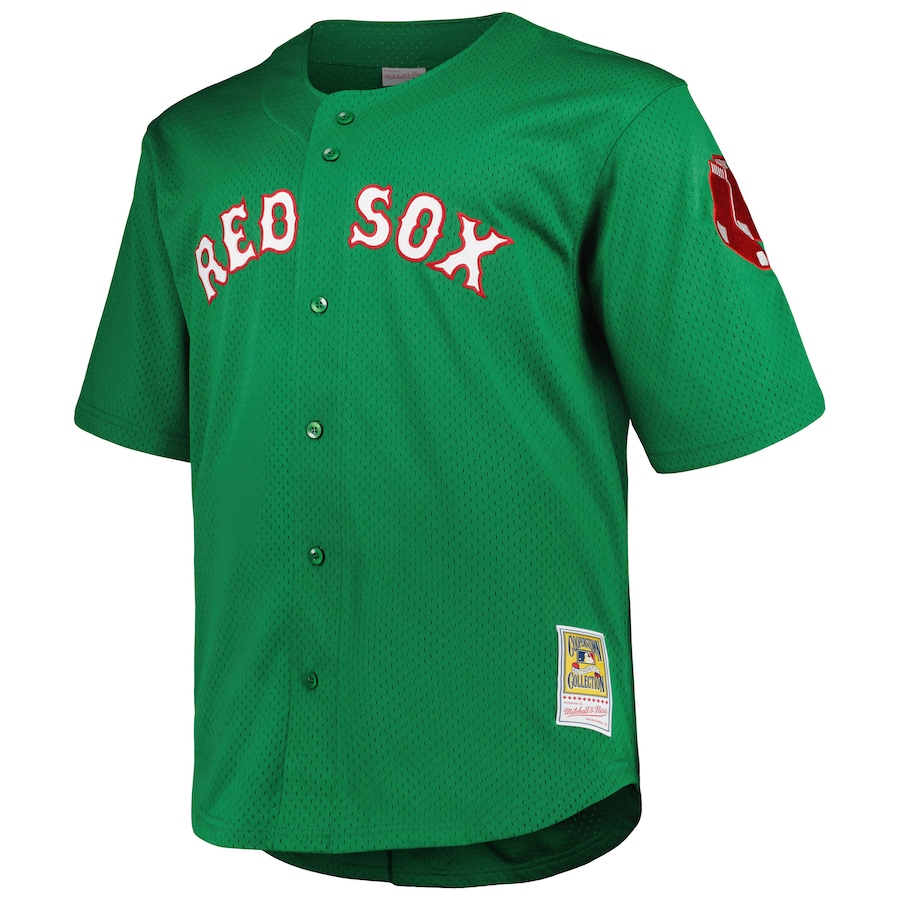 Boston Red Sox David Ortiz Kelly Green Big & Tall Cooperstown Collection Mesh Batting Practice Jersey