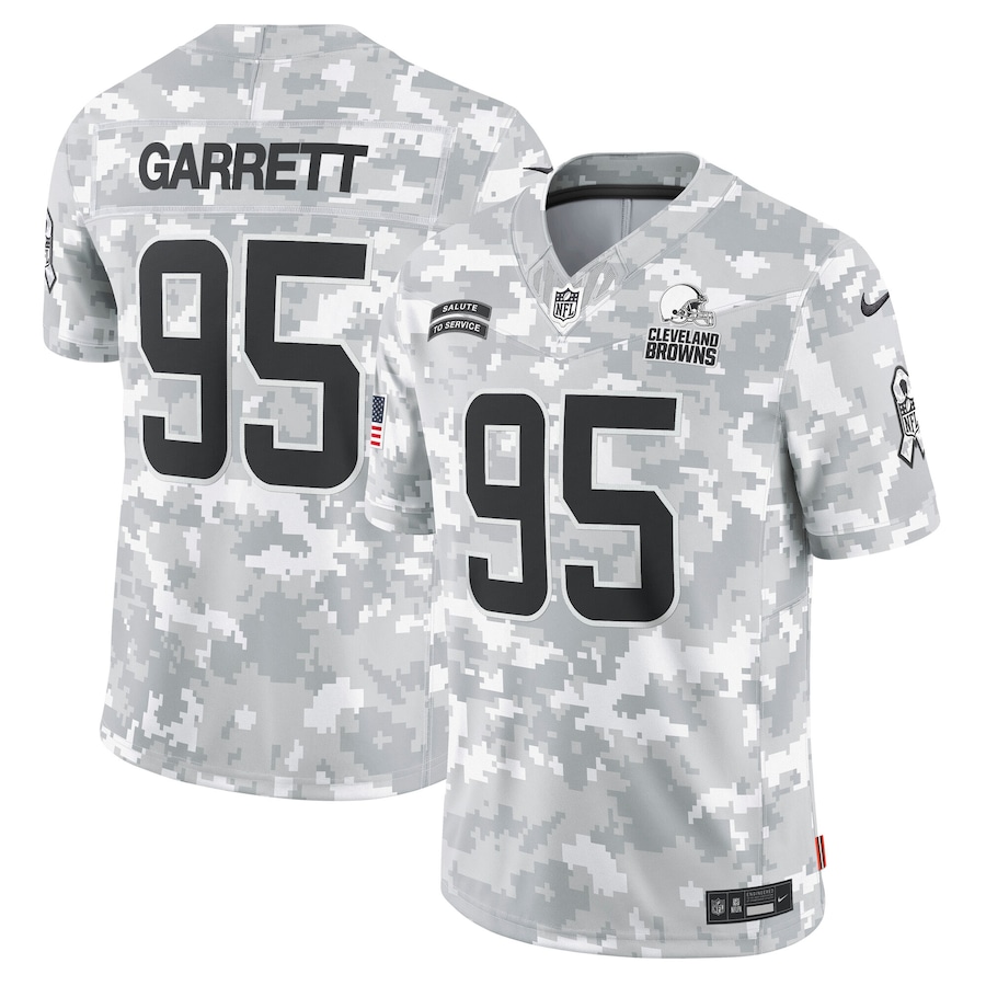 Youth Cleveland Browns Myles Garrett Nike Arctic Camo 2024 Salute to Service Game Jersey