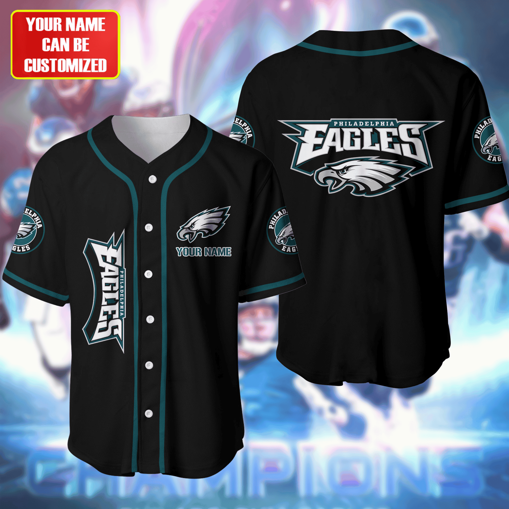 Philadelphia Eagles – Baseball Jersey Shirt 3D S300301