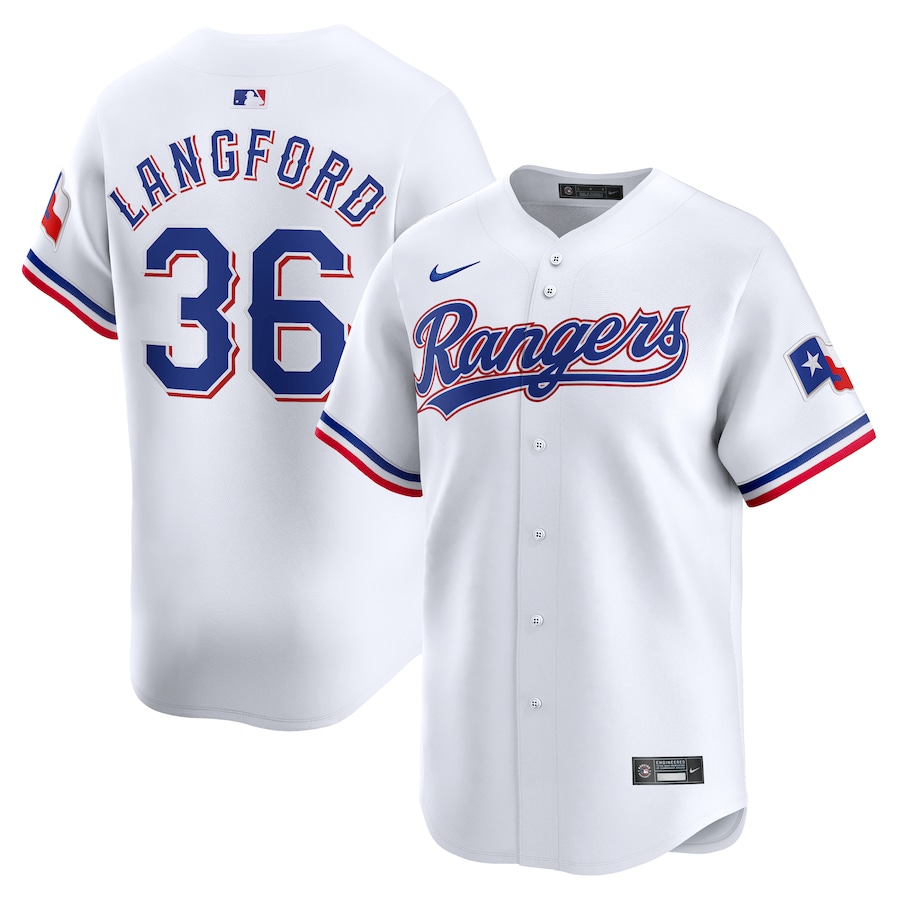 Wyatt Langford Texas Rangers Nike Home Limited Player Jersey – White