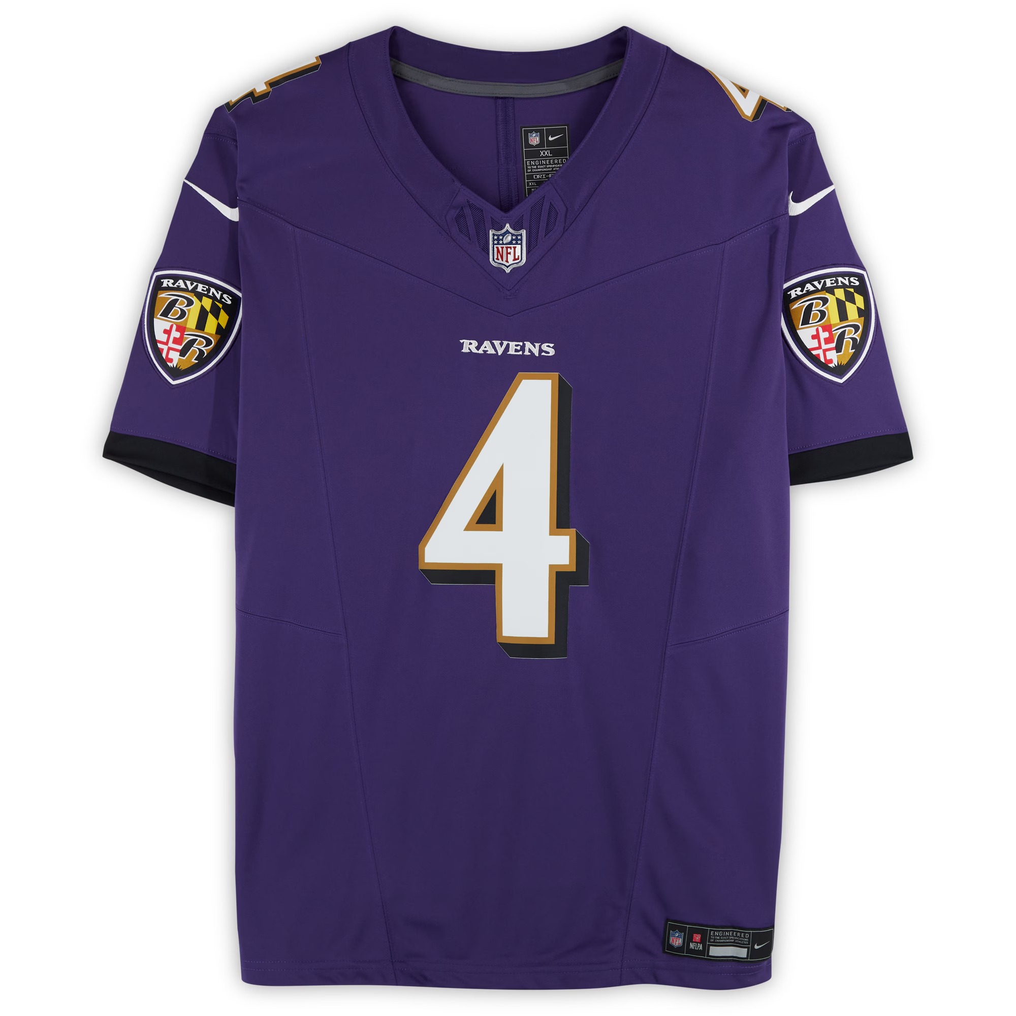 Zay Flowers Baltimore Ravens Autographed Purple Nike Vapor F.U.S.E. Jersey