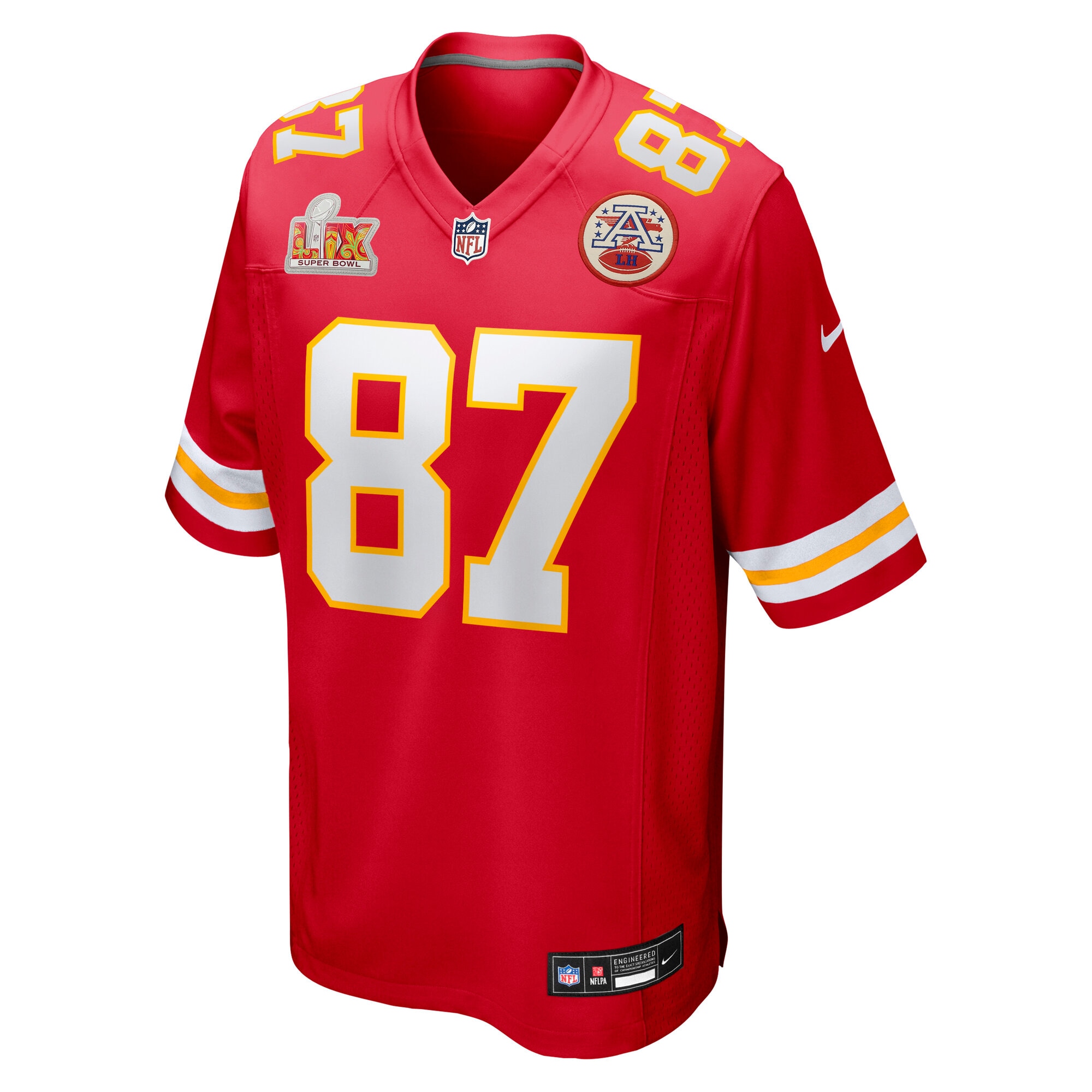 Kansas City Chiefs Travis Kelce Nike Red Super Bowl LIX Game Jersey