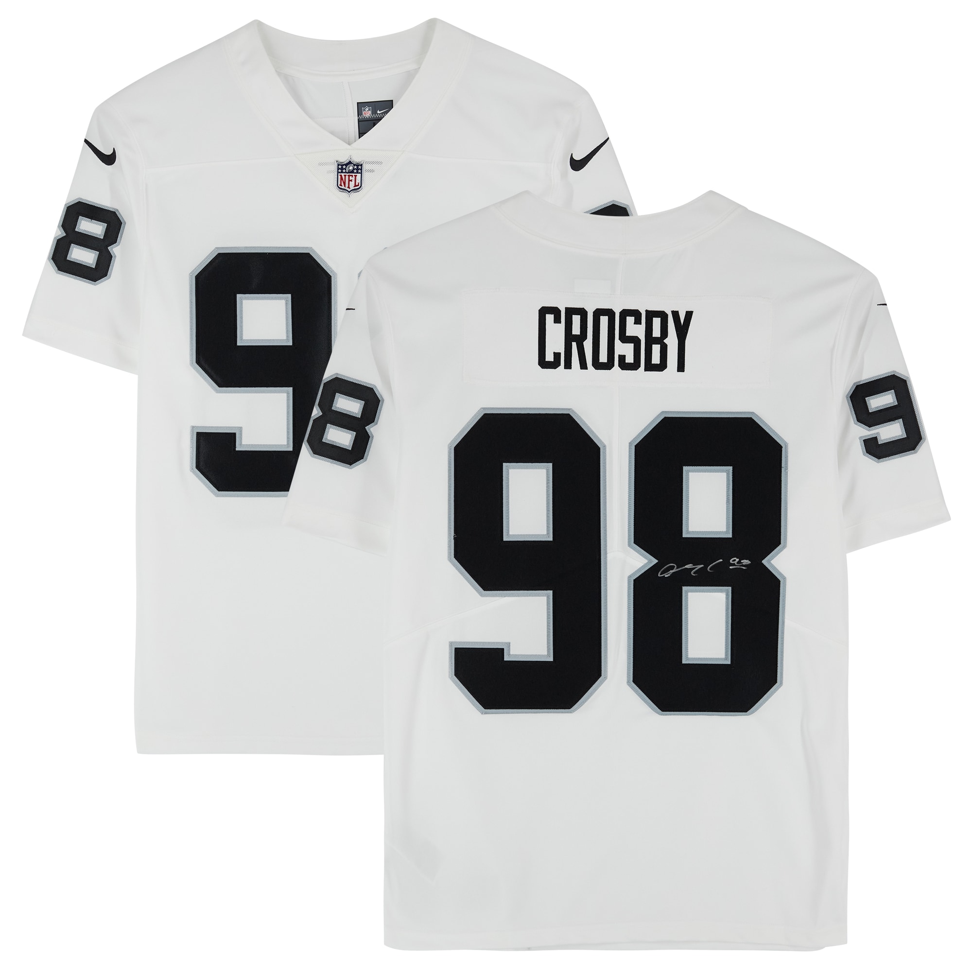 Maxx Crosby Las Vegas Raiders Autographed Nike White Limited Jersey