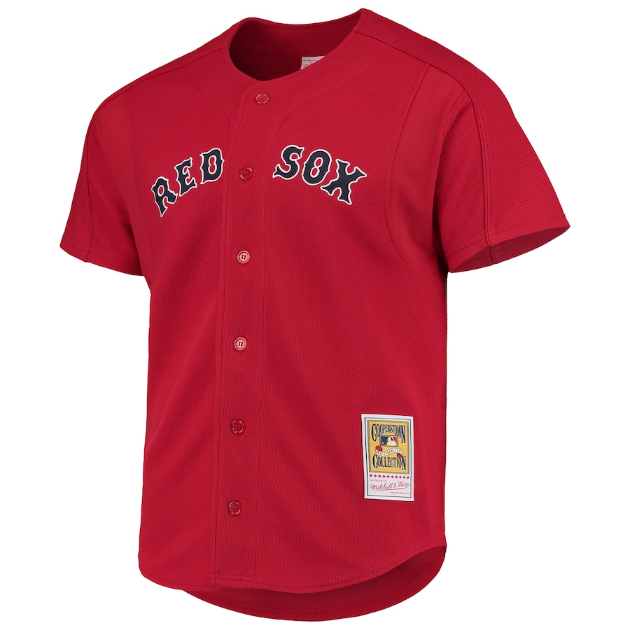 Men’s Boston Red Sox David Ortiz Mitchell & Ness Red Cooperstown Collection Mesh Batting Practice Button-Up Jersey