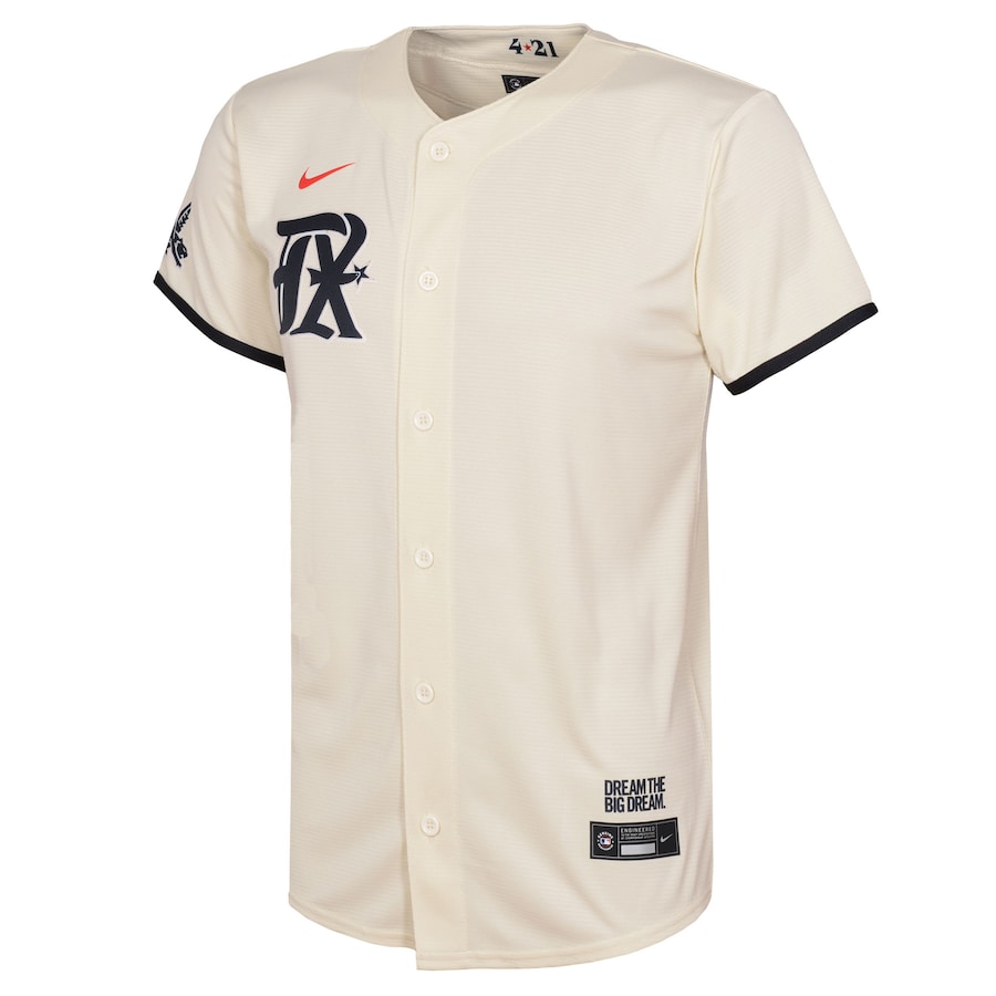 Texas Rangers Nike Toddler City Connect Replica Jersey – Cream