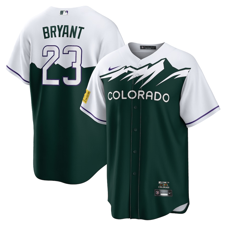Nike Colorado Rockies Kris Bryant Nike White/Forest Green City Connect Replica Player Jersey