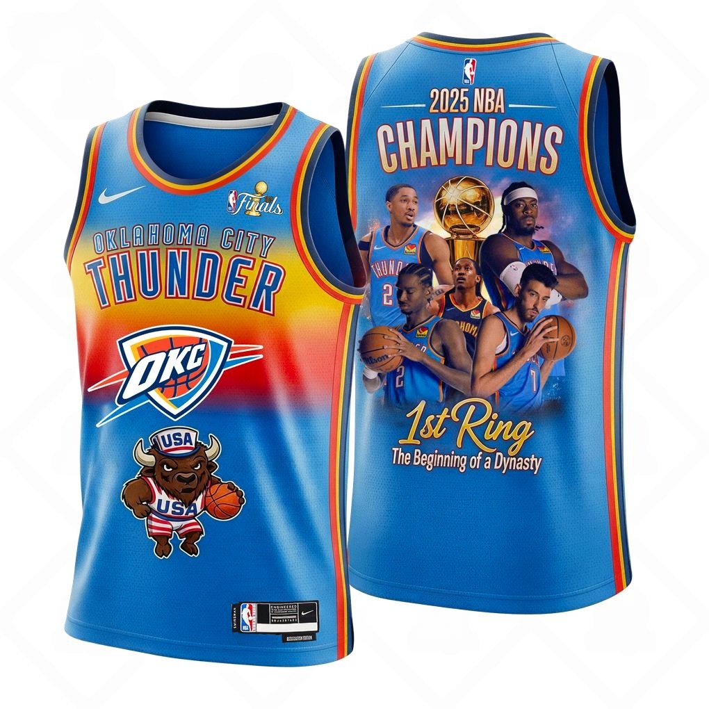 Oklahoma City Thunder 1st Ring 2025 Champions NBA Jersey