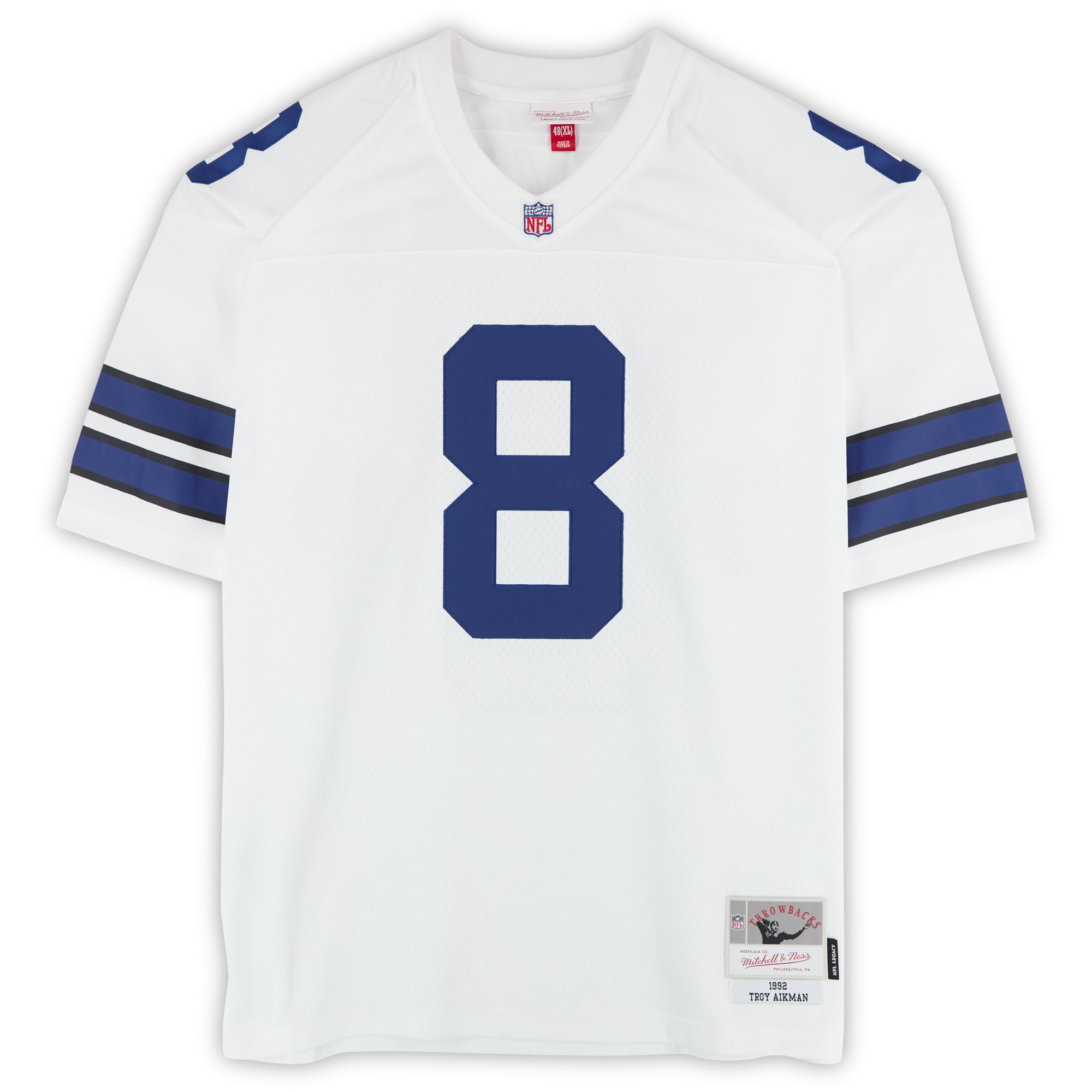 Troy Aikman Dallas Cowboys Autographed 1992 White Legacy Jersey