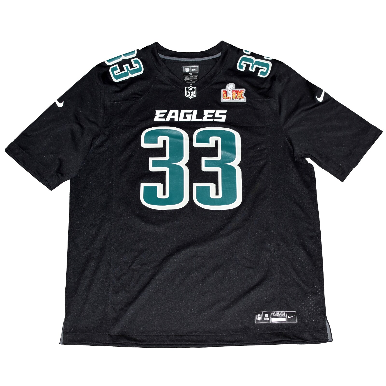 Cooper Dejean Signed Philadelphia Eagles #33 Black Nike Super Bowl Lix Jersey