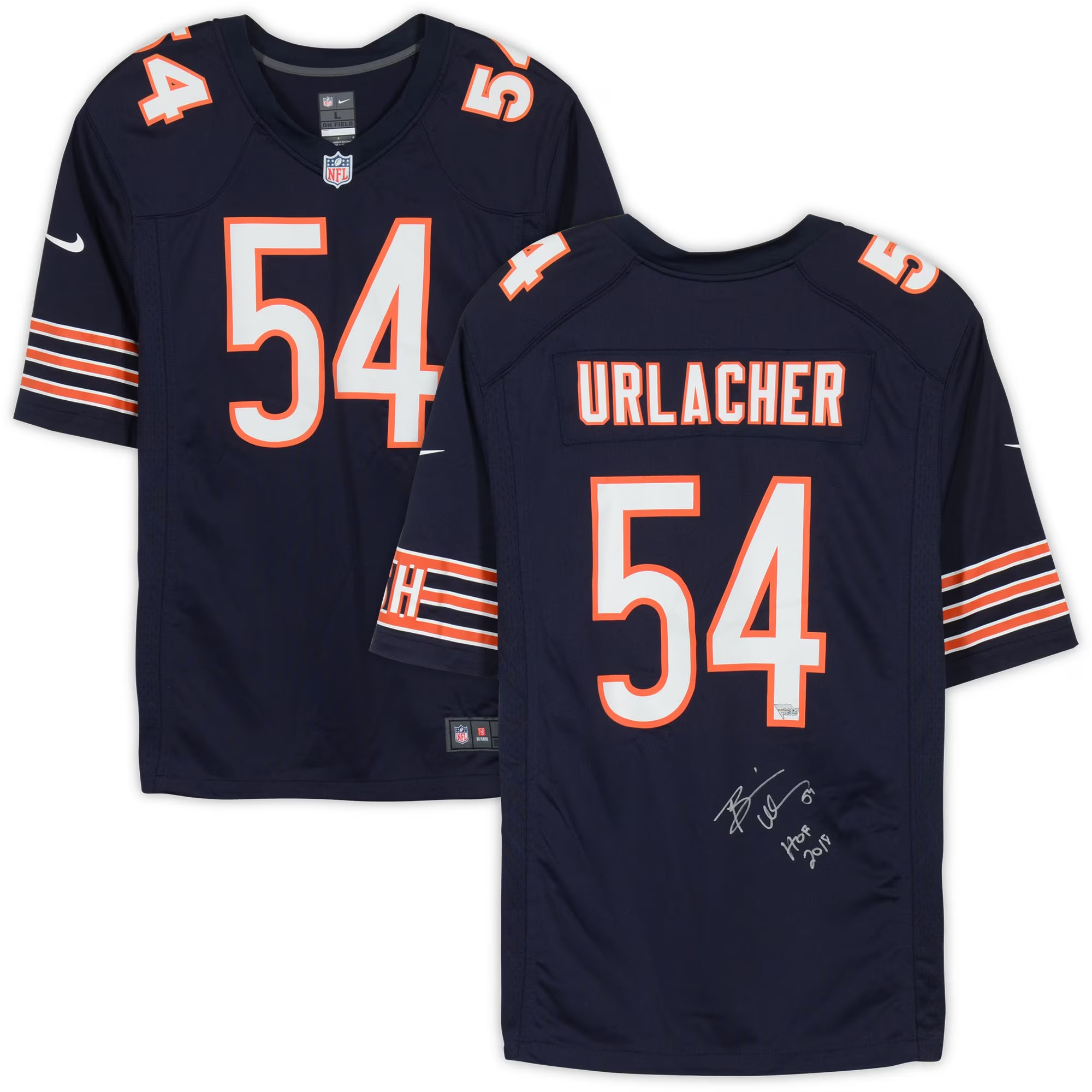 Brian Urlacher Chicago Bears Autographed Nike Navy Game Jersey
