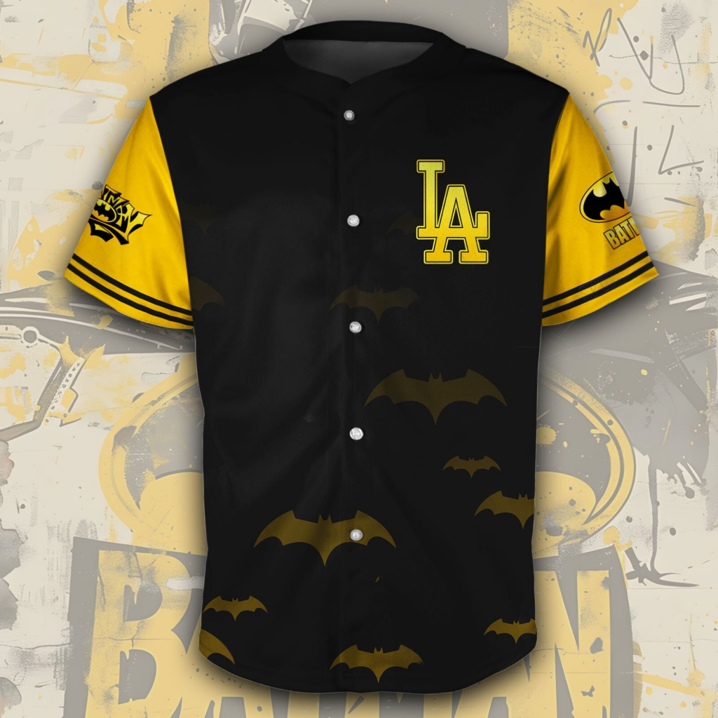 Los Angeles Dodgers x BatmanThe Power Of The Dark Knight Baseball Jersey