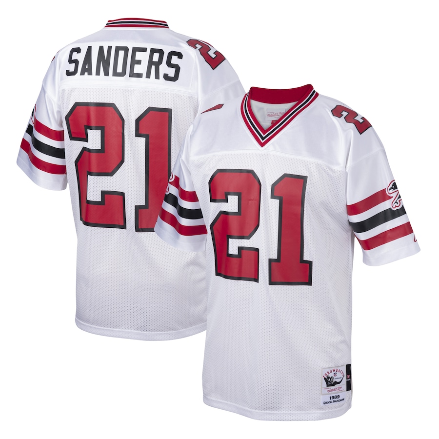 Atlanta Falcons 1989 Deion Sanders Mitchell & Ness White Authentic Throwback Retired Player Jersey