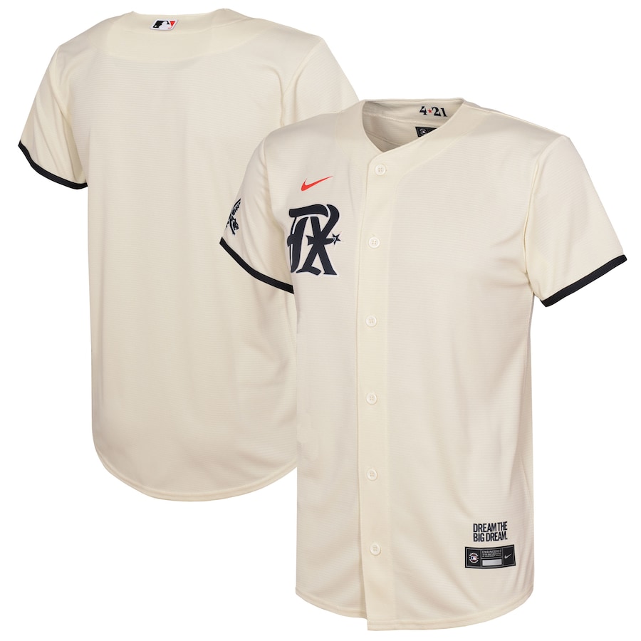 Texas Rangers Nike Toddler City Connect Replica Jersey – Cream