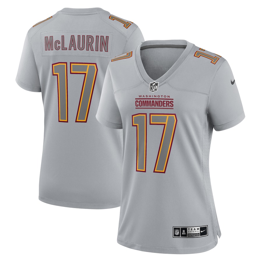 Terry McLaurin Washington Commanders Nike Women’s Atmosphere Fashion Game Jersey – Gray