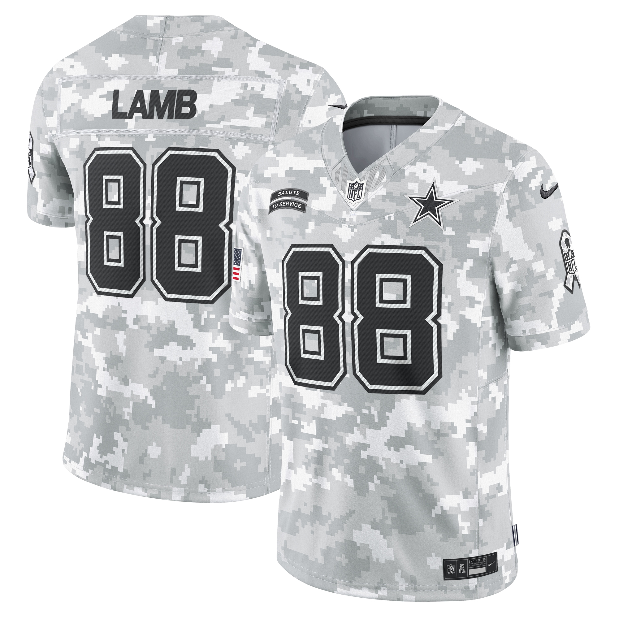 Dallas Cowboys CeeDee Lamb Nike Arctic Camo 2024 Salute to Service Limited Jersey