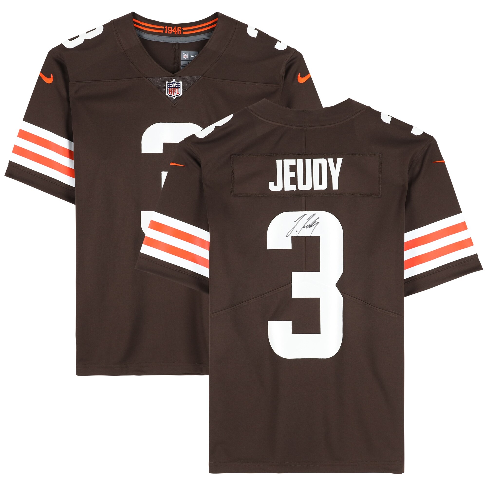 Jerry Jeudy Cleveland Browns Autographed Brown Nike Jersey