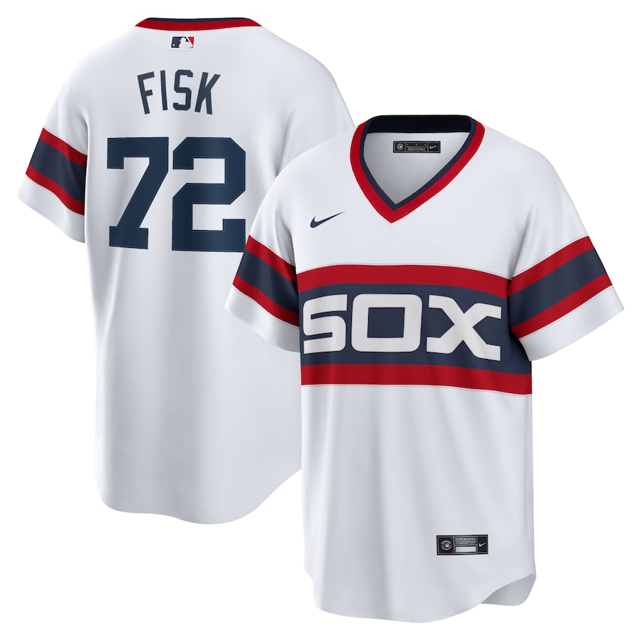 Chicago White Sox Carlton Fisk Nike White Home Cooperstown Collection Team Player Jersey