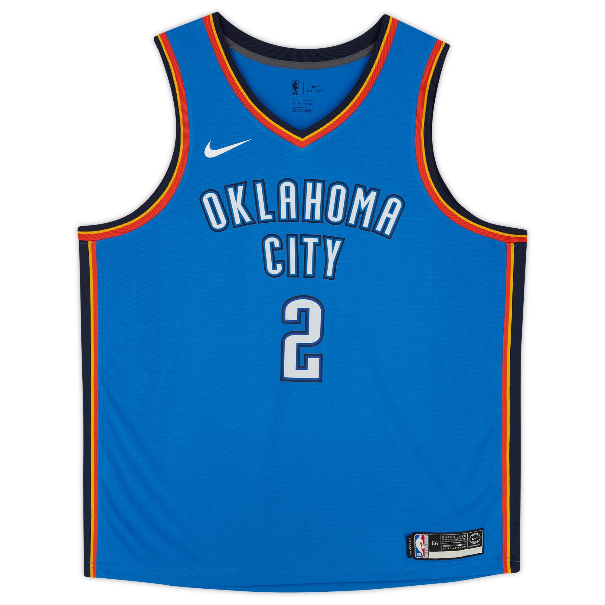 Shai Gilgeous-Alexander Oklahoma City Thunder Autographed Nike Blue 2017-18 Icon Swingman Jersey