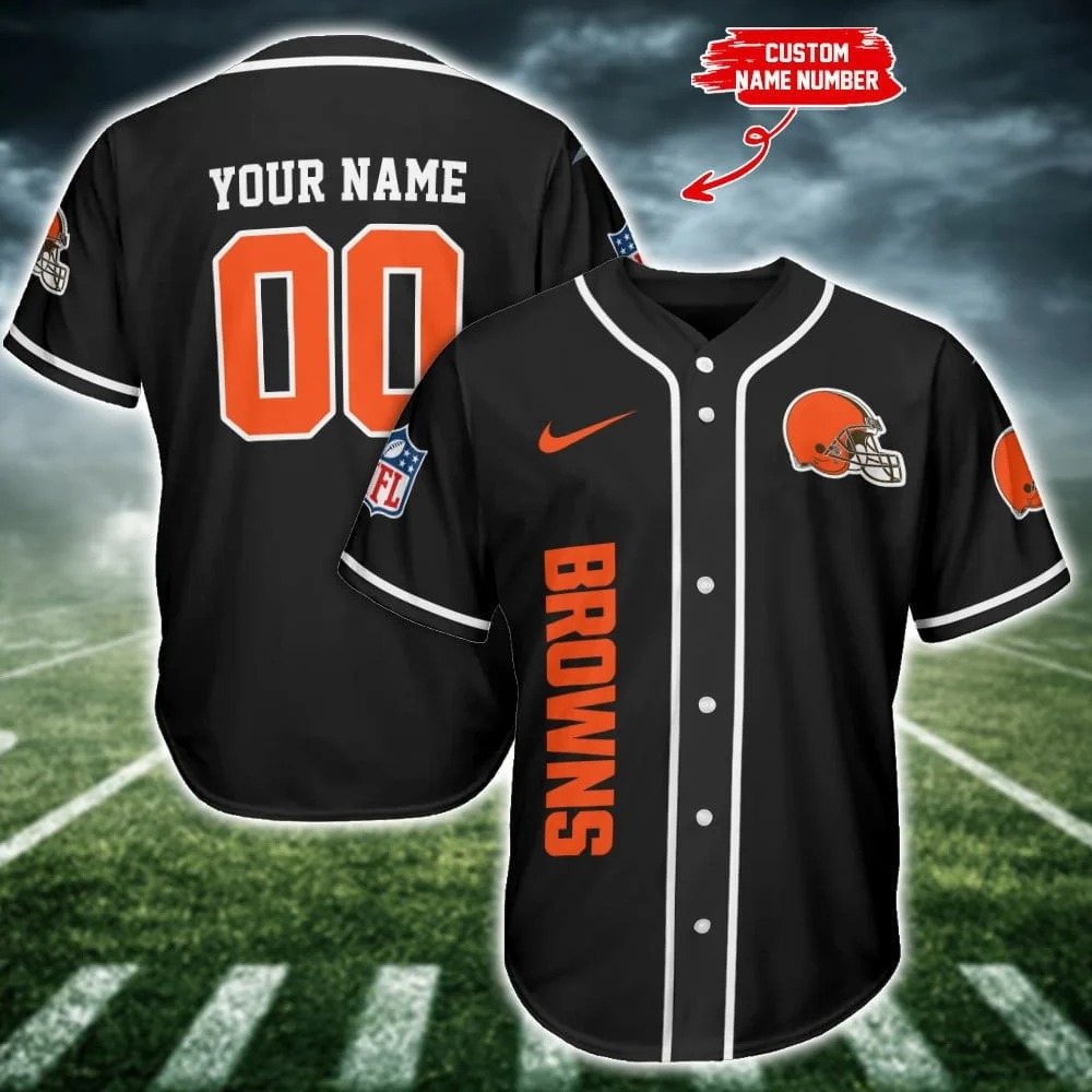 Cleveland Browns (Your Name & Number) NFL Baseball Jersey