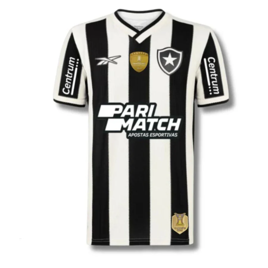 Botafogo Home fan Jersey 2024/25 Patchs Campeão Libertadores e Brasileiro + Todos Patrocinios
