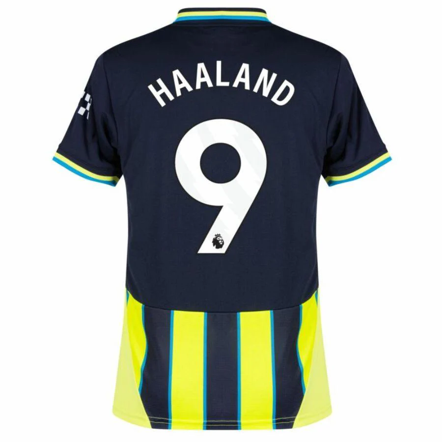 Manchester City Haaland 9 Away 2024/25 Patches UCL UEFA Foundation (Official Printing)