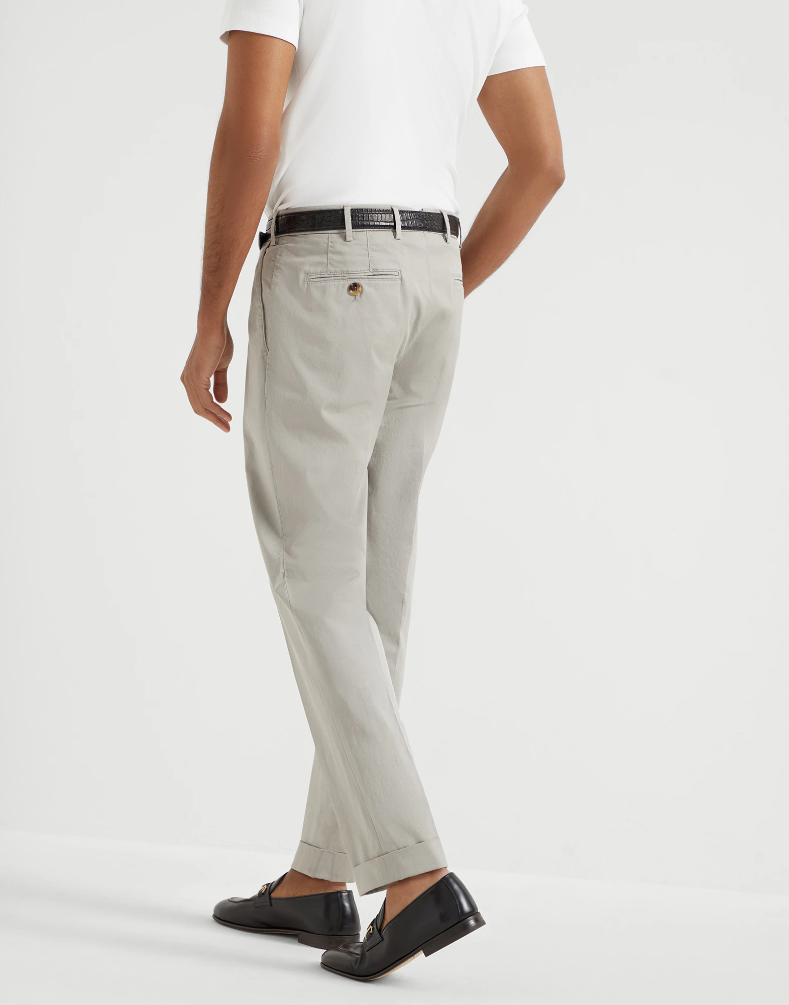 Gabardine garment dyed trousers