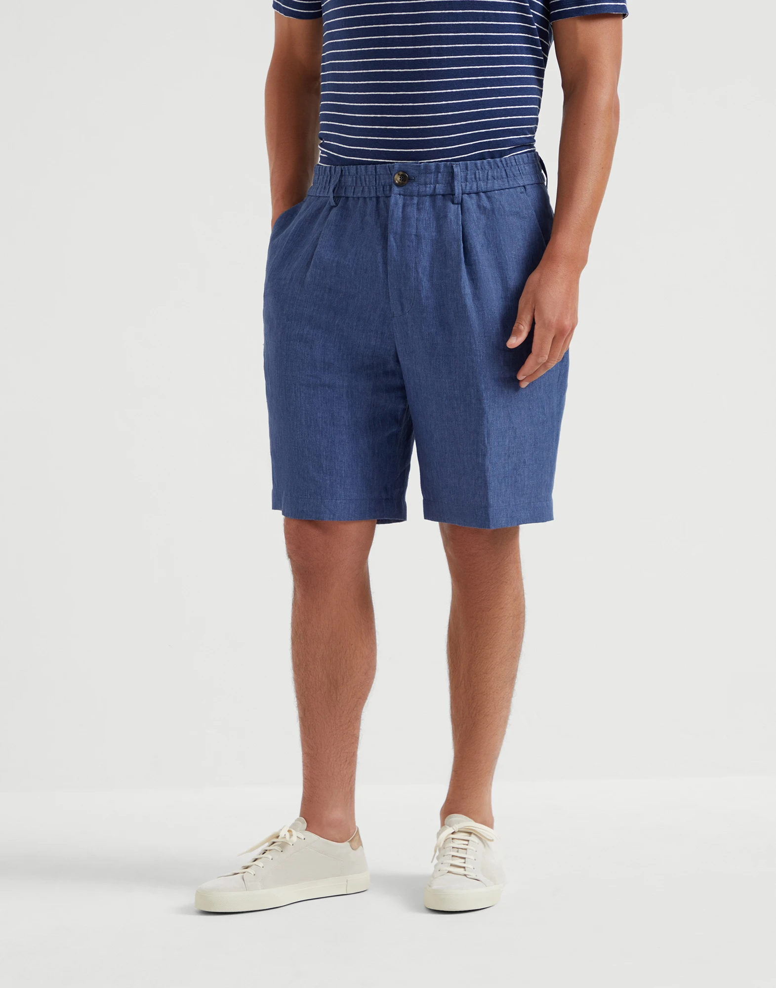 Délavé linen Bermuda shorts
