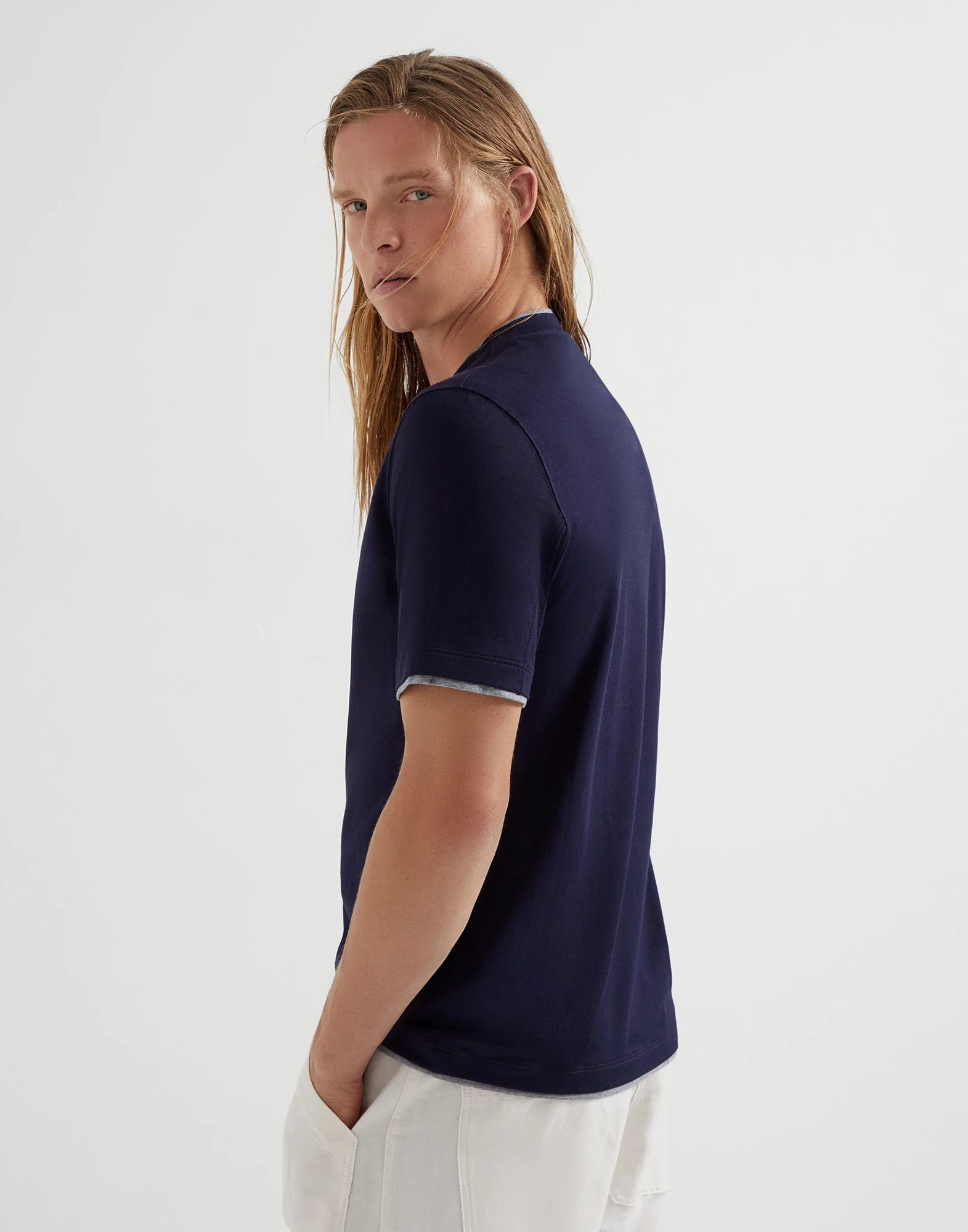 T-shirt with faux-layering