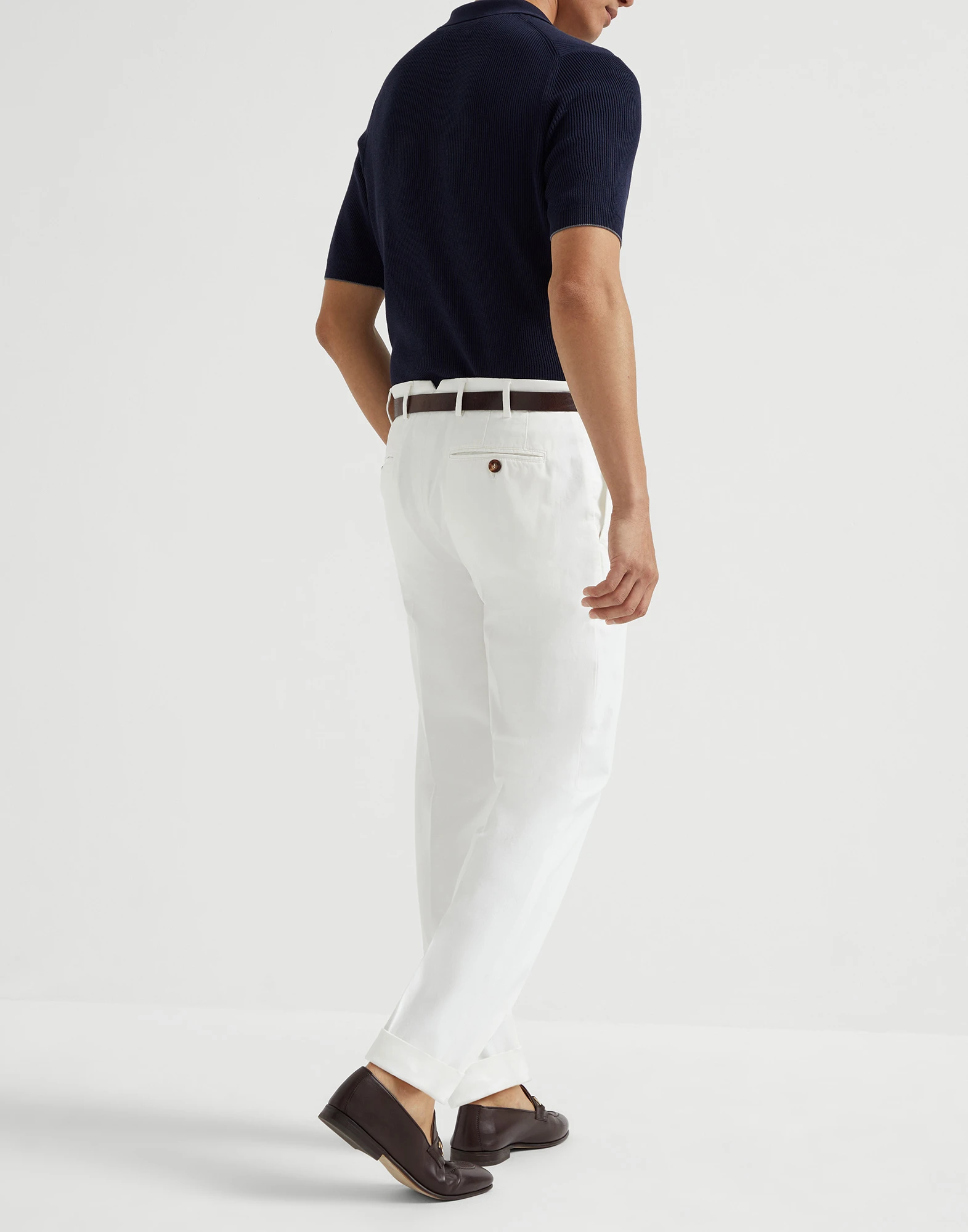 Gabardine garment dyed trousers