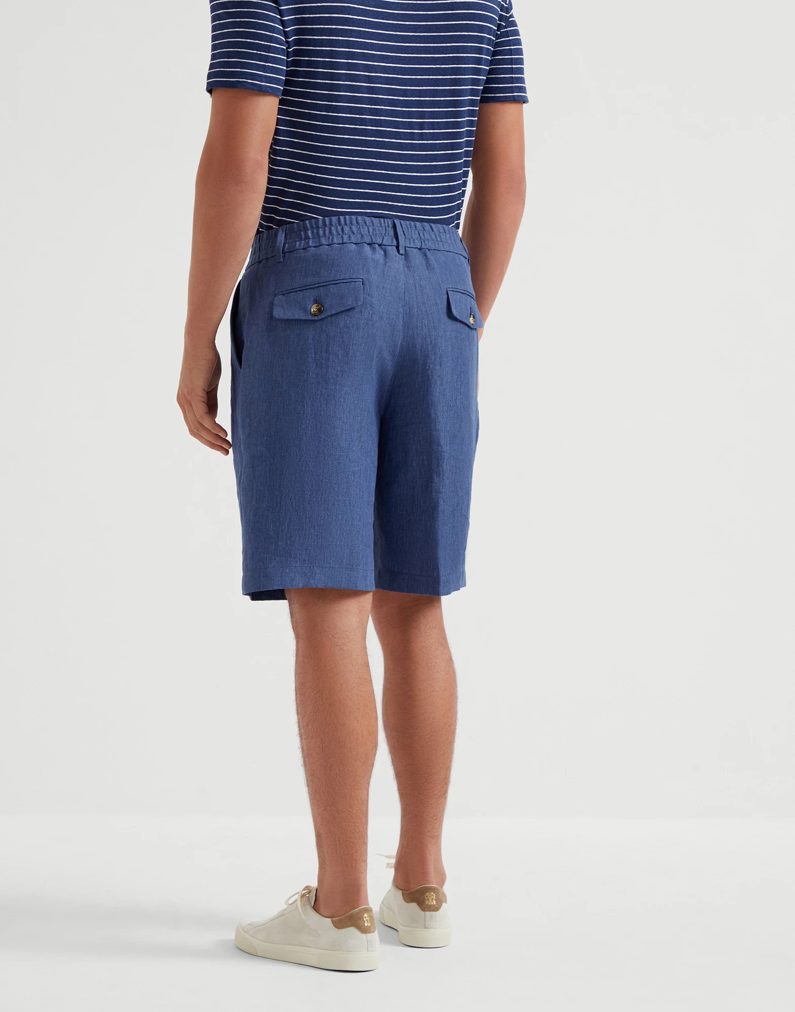 Délavé linen Bermuda shorts