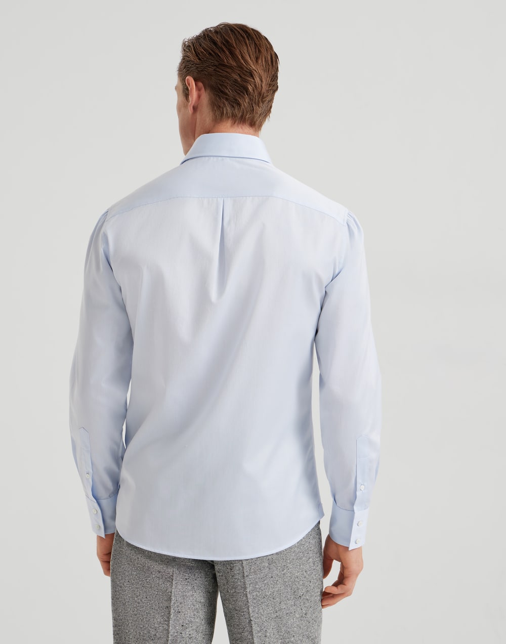 Twill basic fit shirt with spread collar
