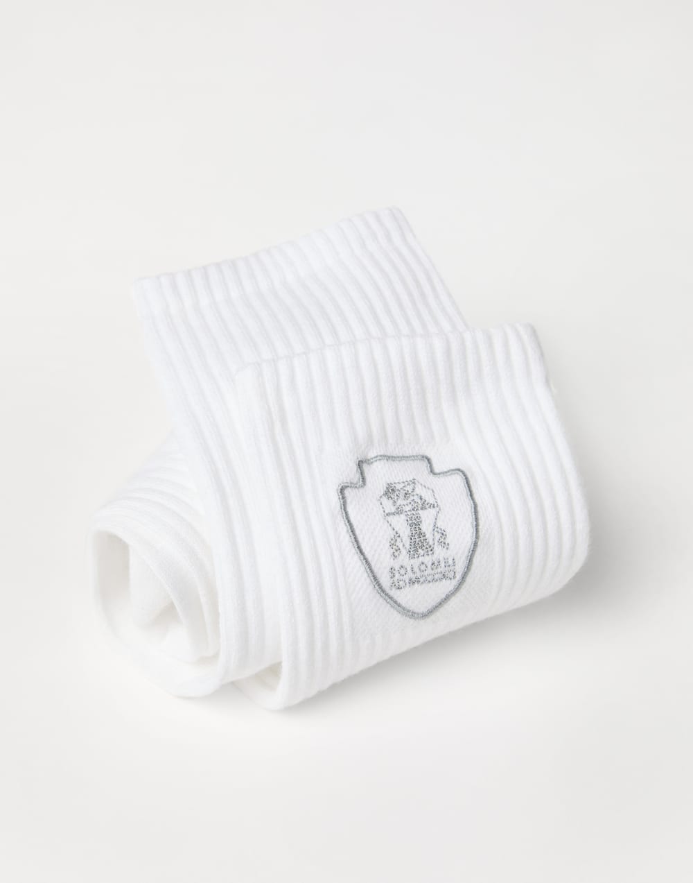 Techno cotton rib knit socks with embroidered logo