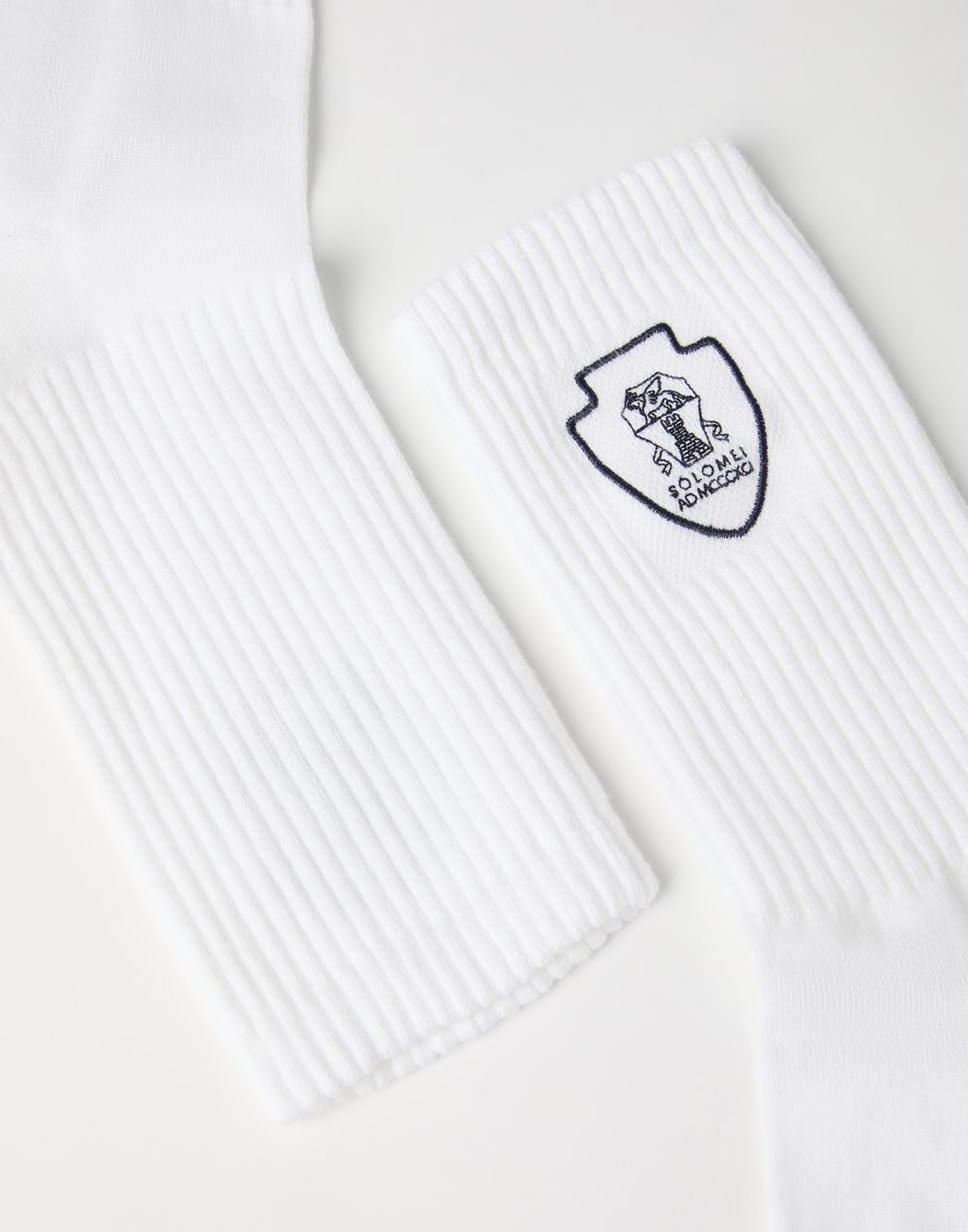 Techno cotton rib knit socks with embroidered logo
