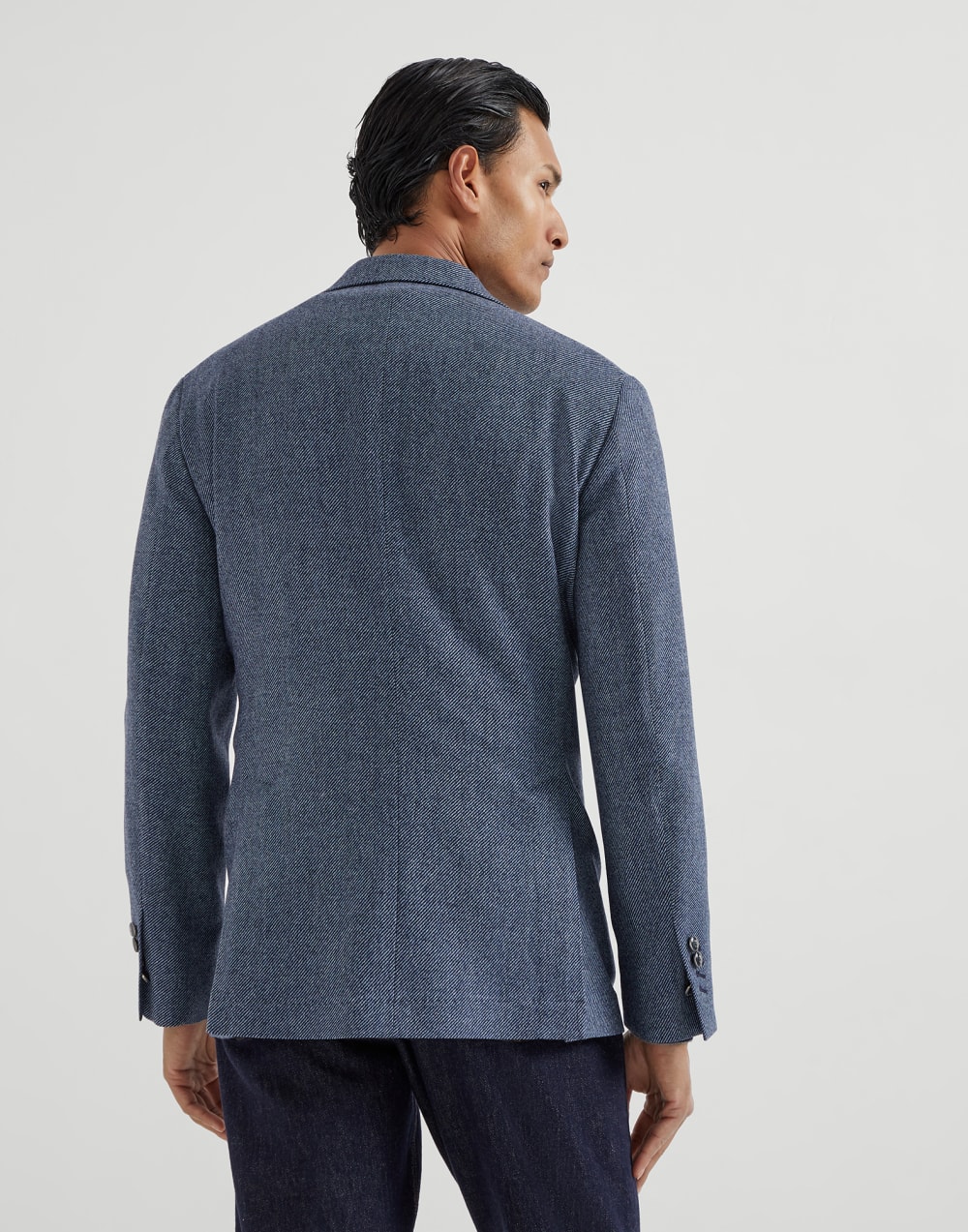 Wool, cashmere and silk cavalry deconstructed Cavallo blazer with metal buttons