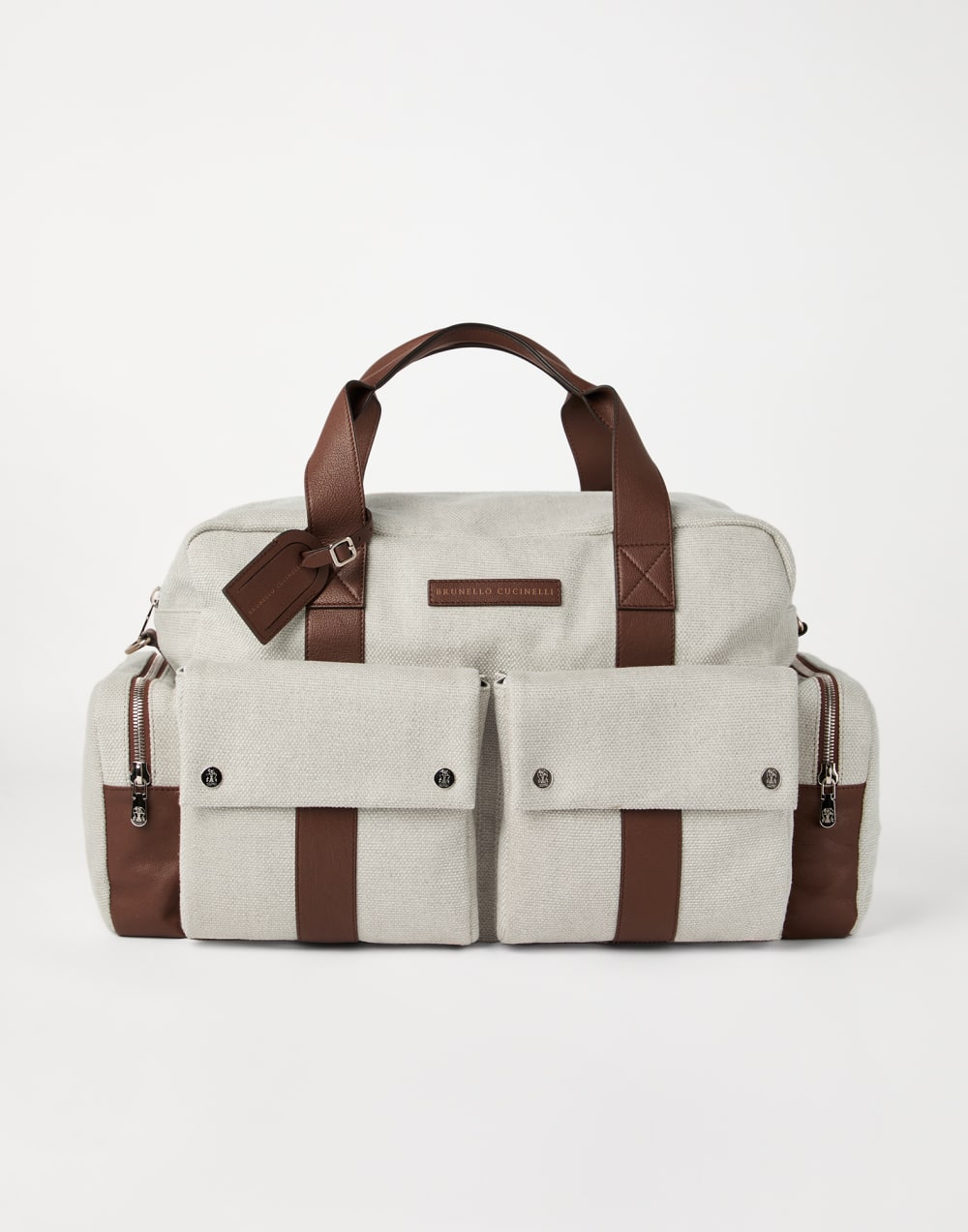 Water-resistant canvas and buffalo leather leisure bag