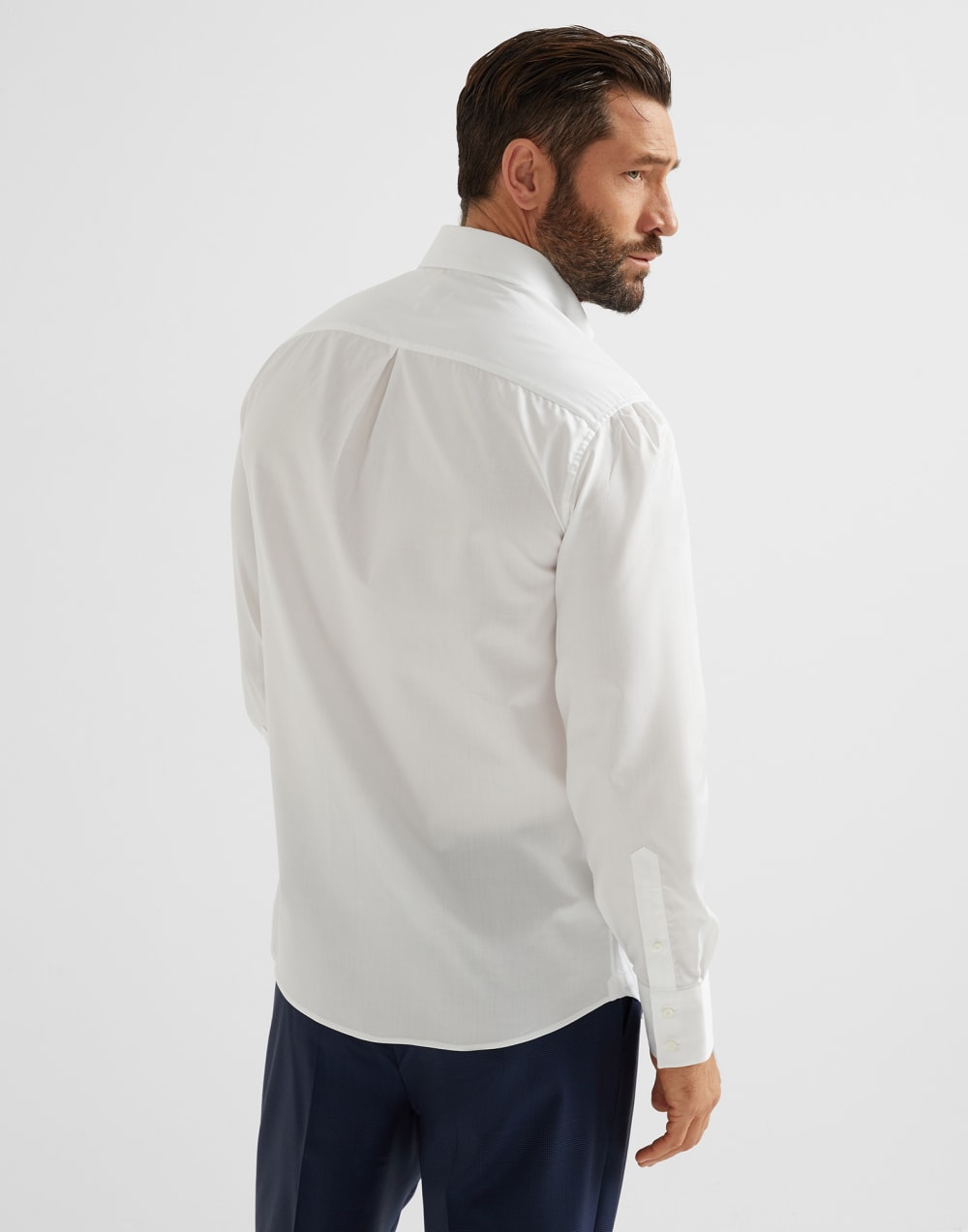 Twill basic fit shirt with button-down collar