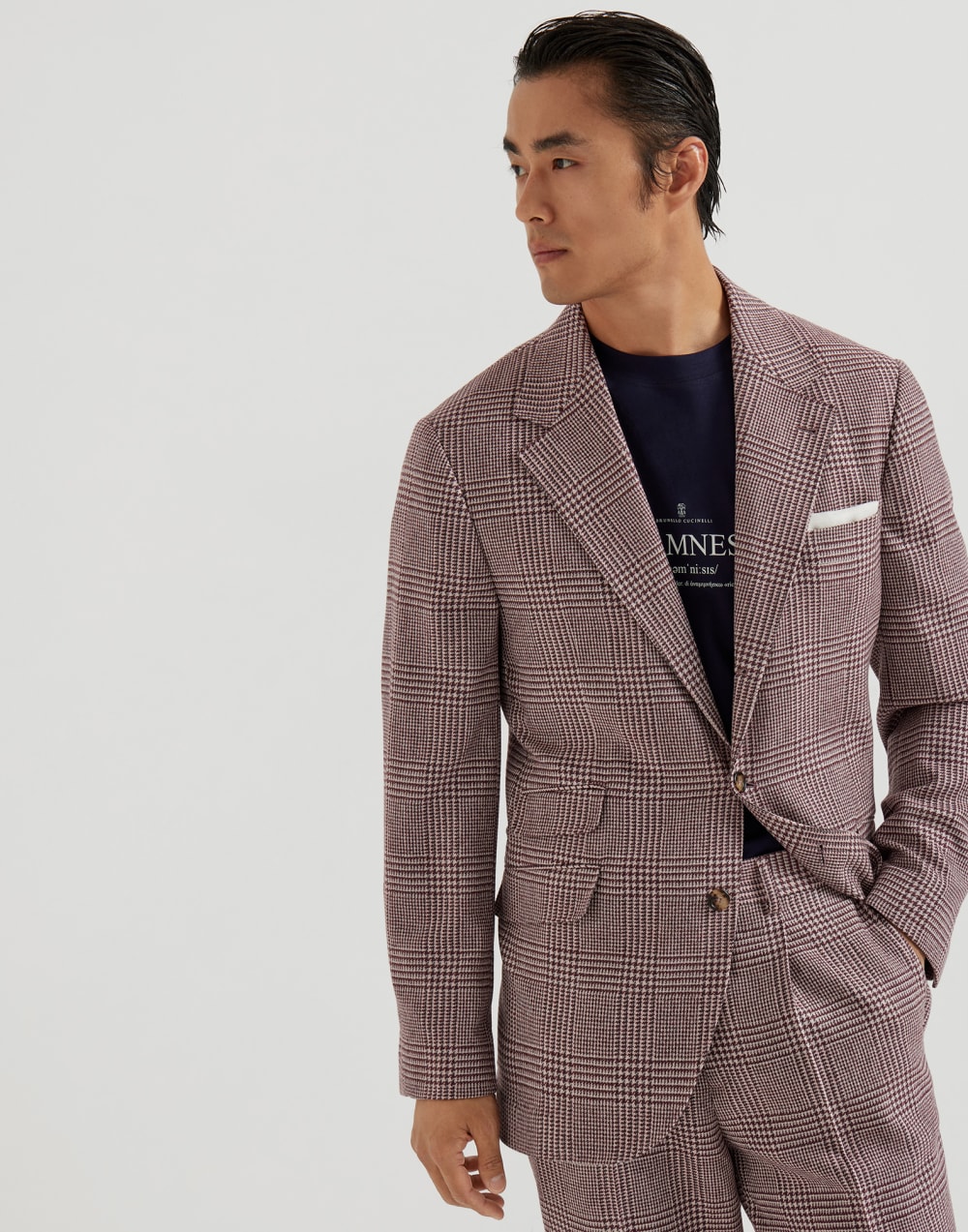 Wool, cashmere and silk Prince of Wales deconstructed Cavallo blazer