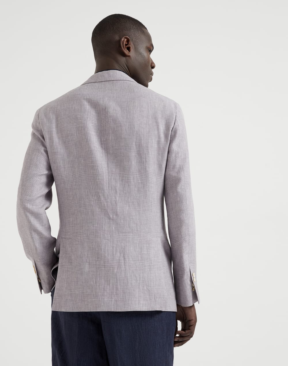 Wool, linen and silk Prince of Wales deconstructed blazer
