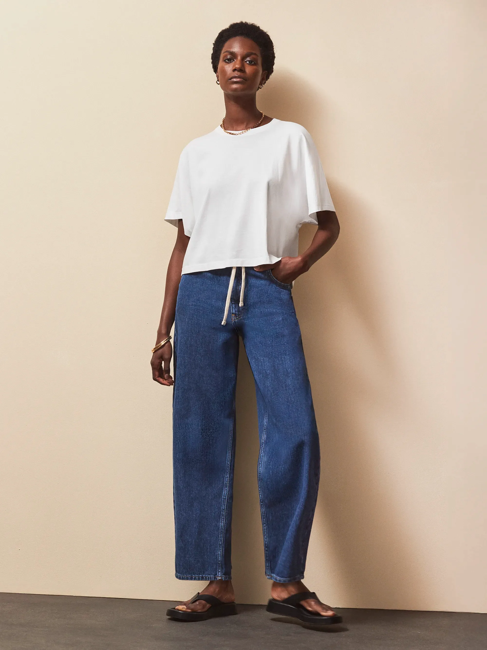 White Ultimate Pure Cotton Cropped Tee