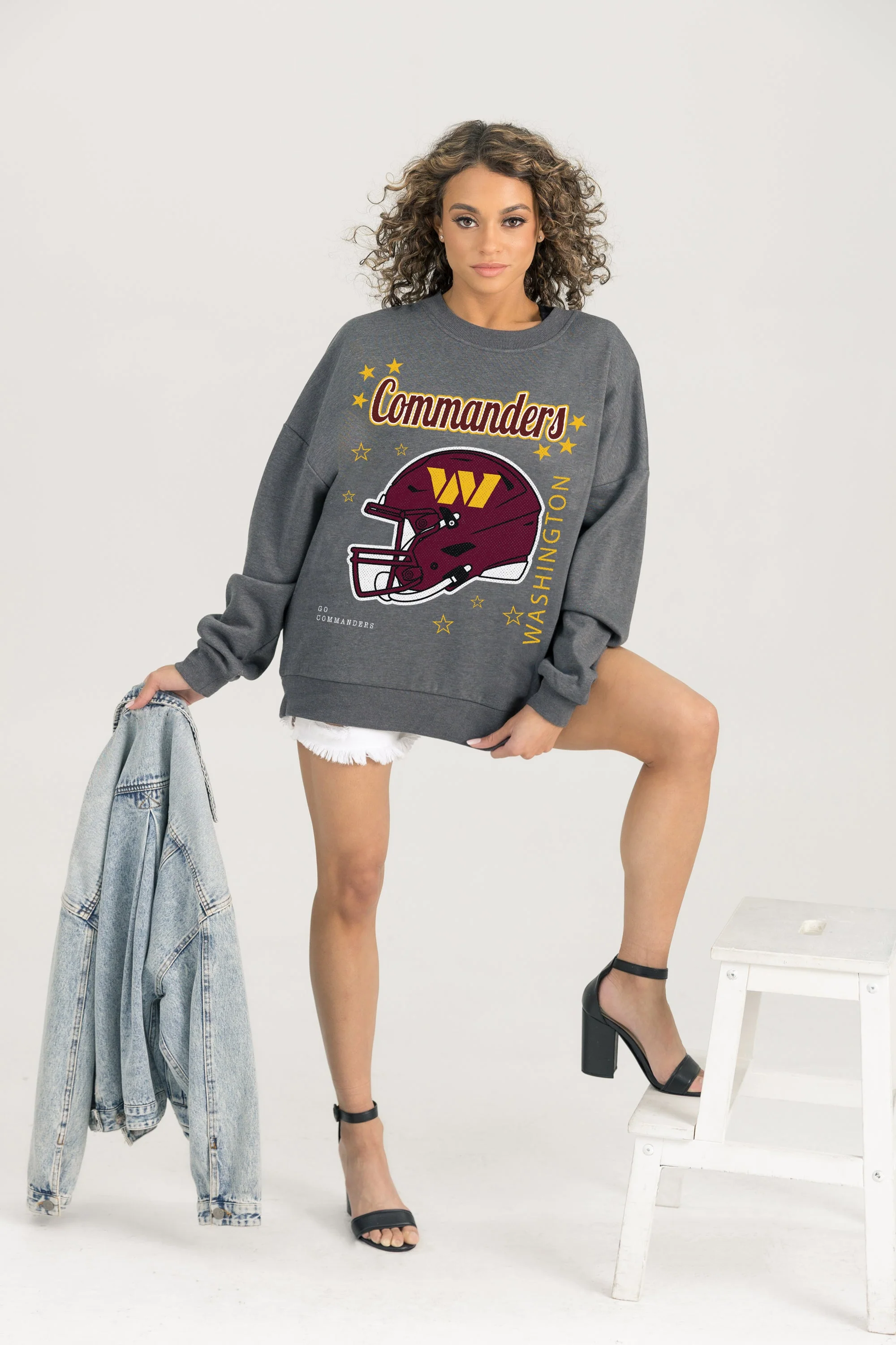 WASHINGTON COMMANDERS Ready To Rumble Fleece Crewneck Pullover