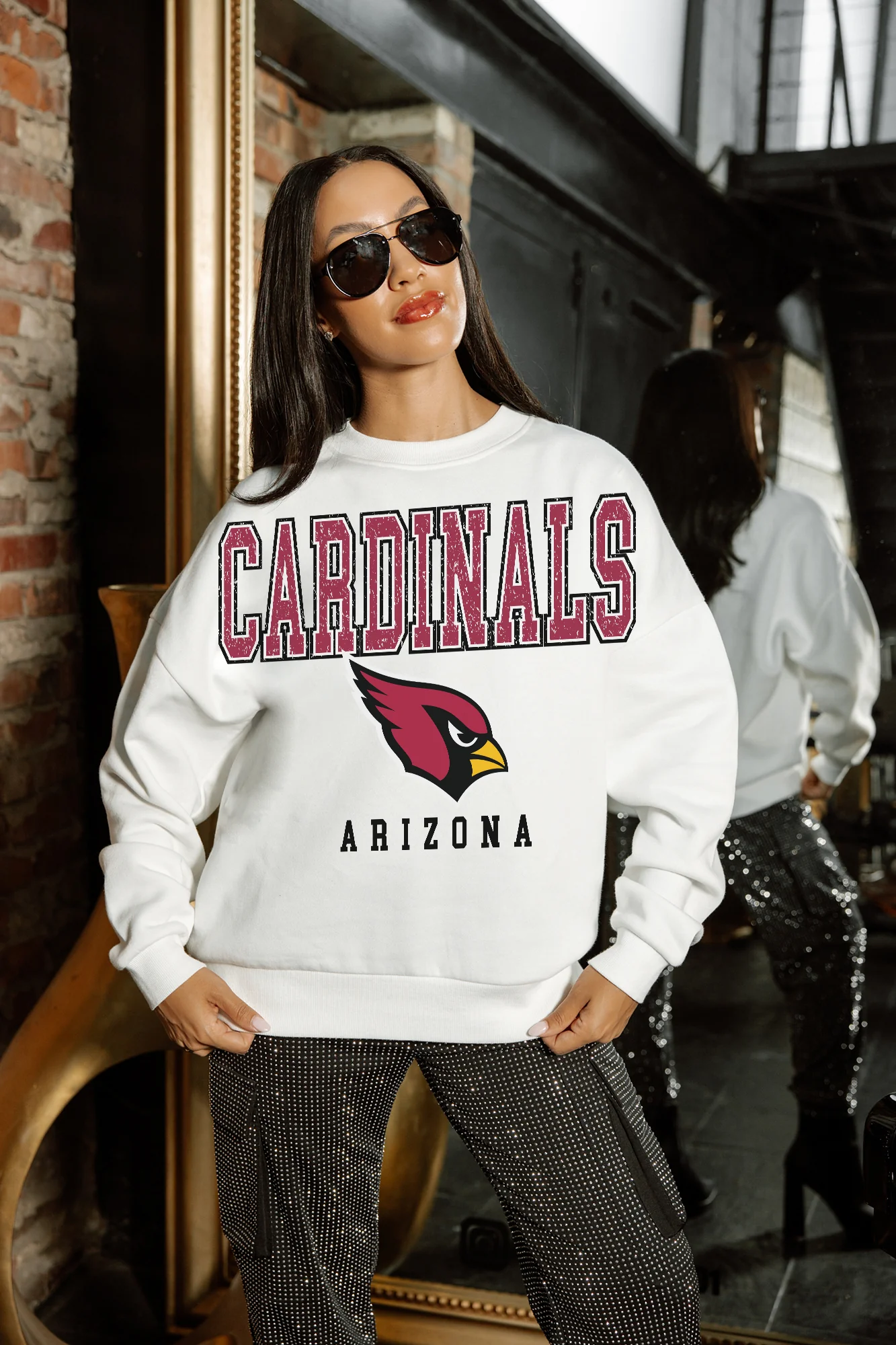 ARIZONA CARDINALS Sunday Drives Fleece Crewneck Pullover