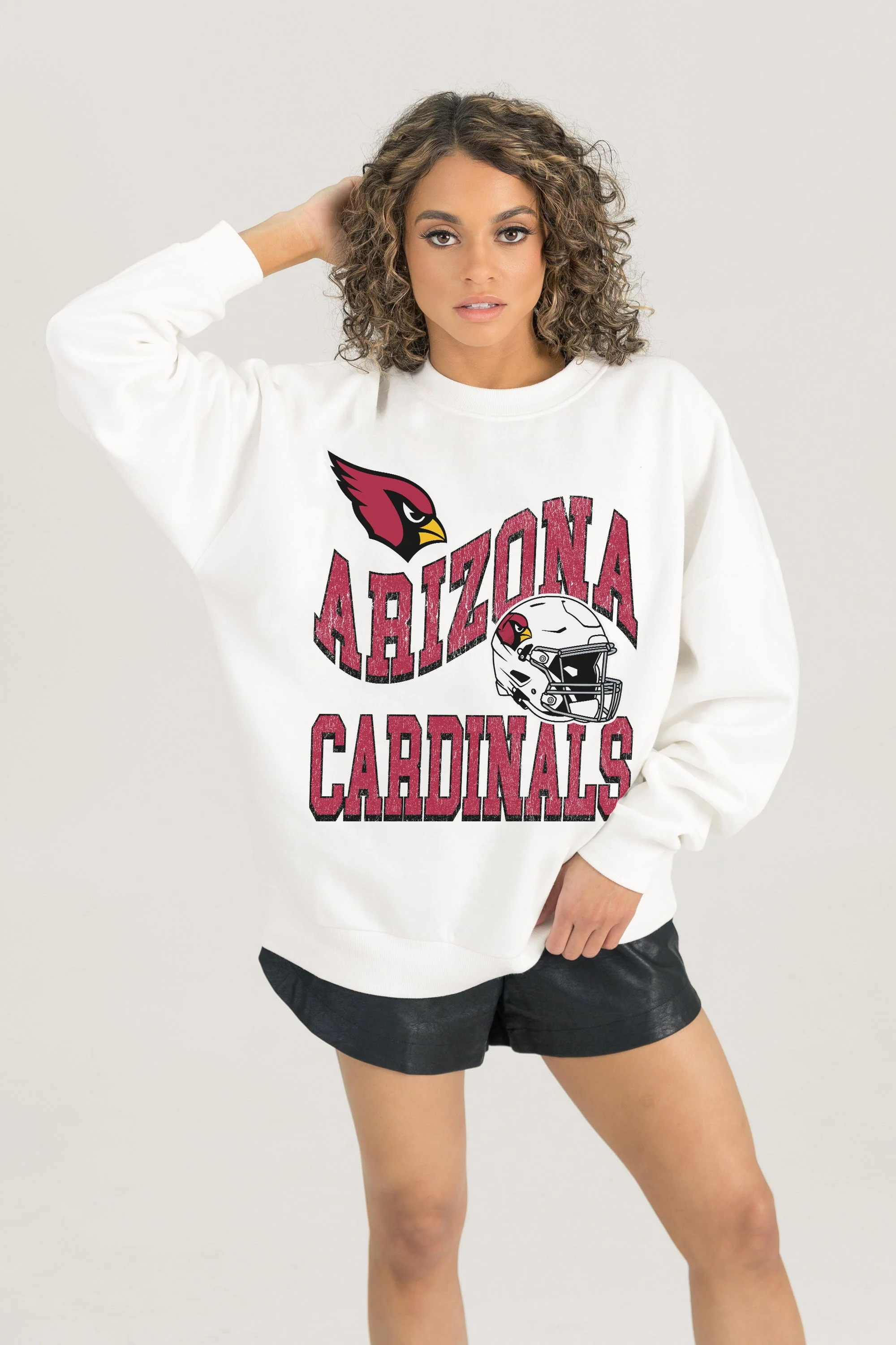 ARIZONA CARDINALS HARD EARNED PREMIUM FLEECE CREWNECK PULLOVER