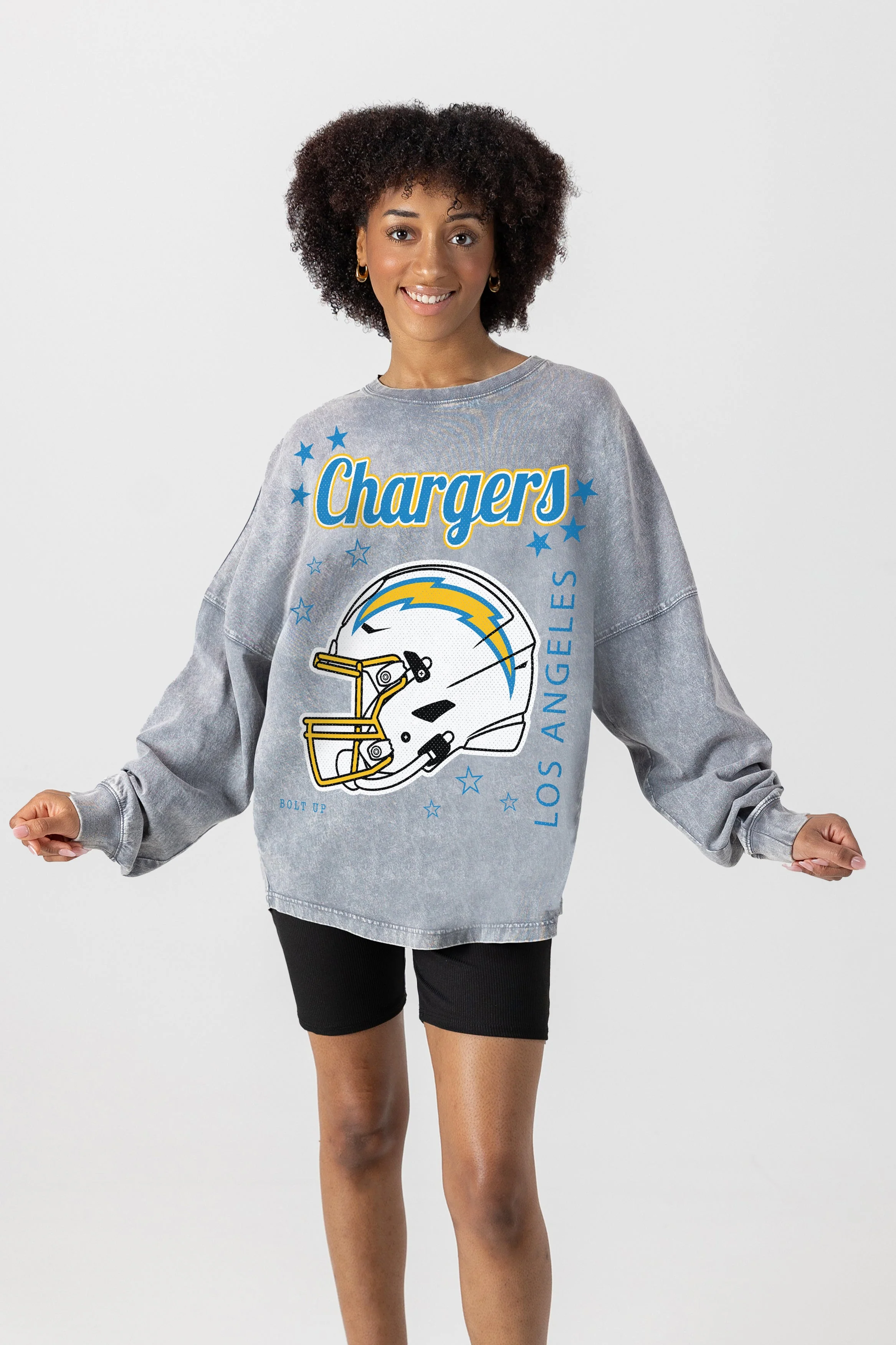LOS ANGELES CHARGERS Starbound Oversized Long-Sleeve Tee