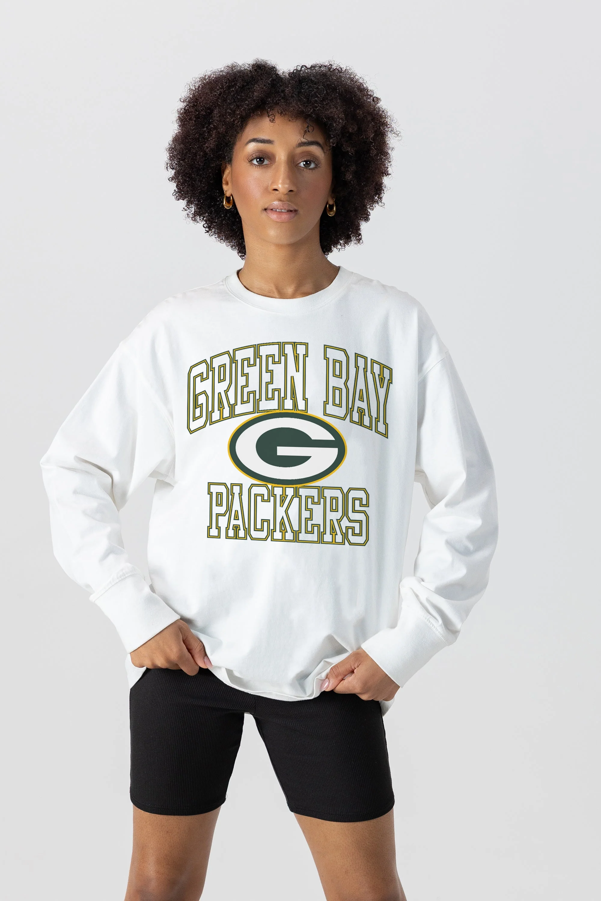 GREEN BAY PACKERS Mind Games Oversized Long-Sleeve Tee