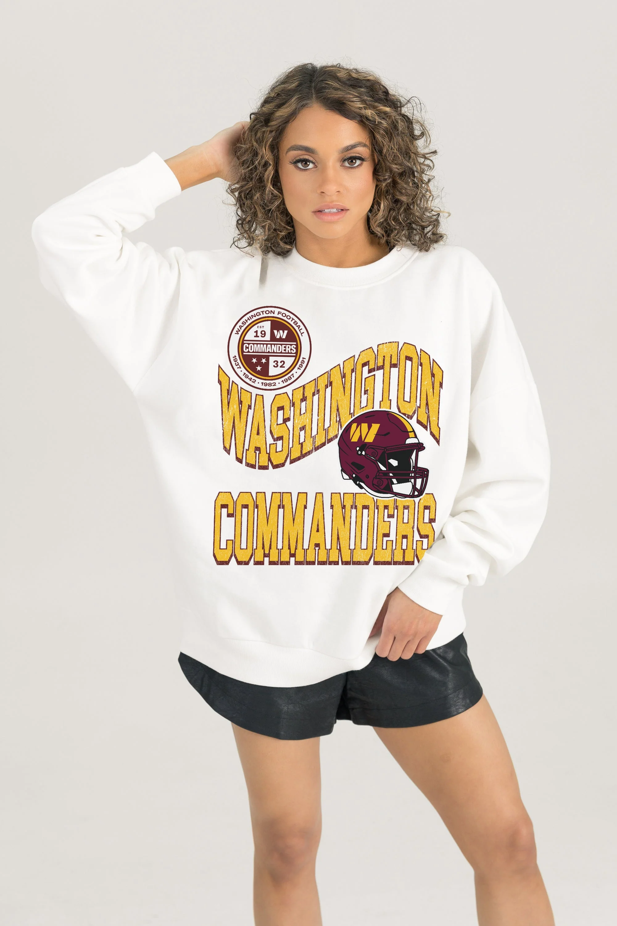 WASHINGTON COMMANDERS HARD EARNED PREMIUM FLEECE CREWNECK PULLOVER