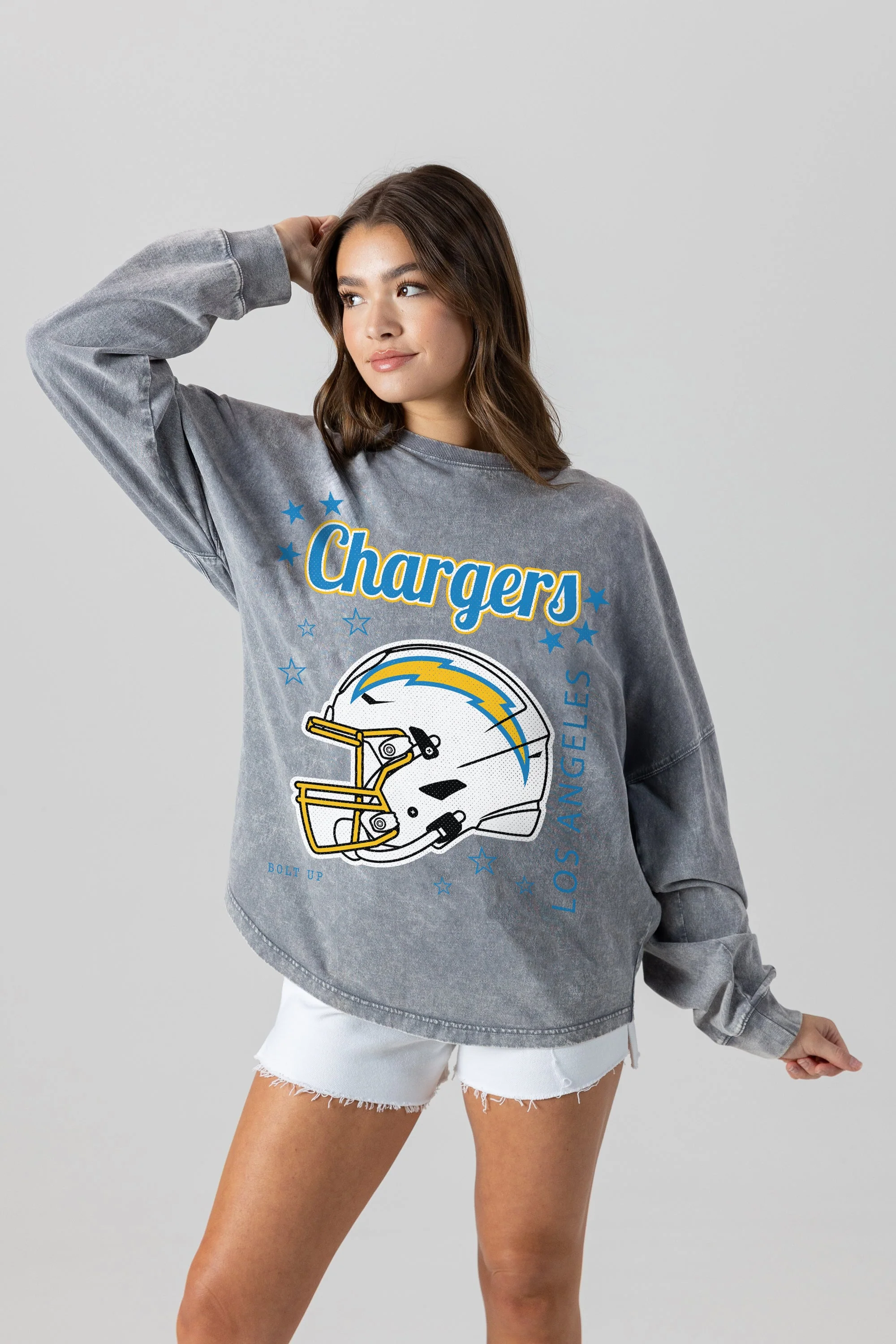 LOS ANGELES CHARGERS Starbound Oversized Long-Sleeve Tee
