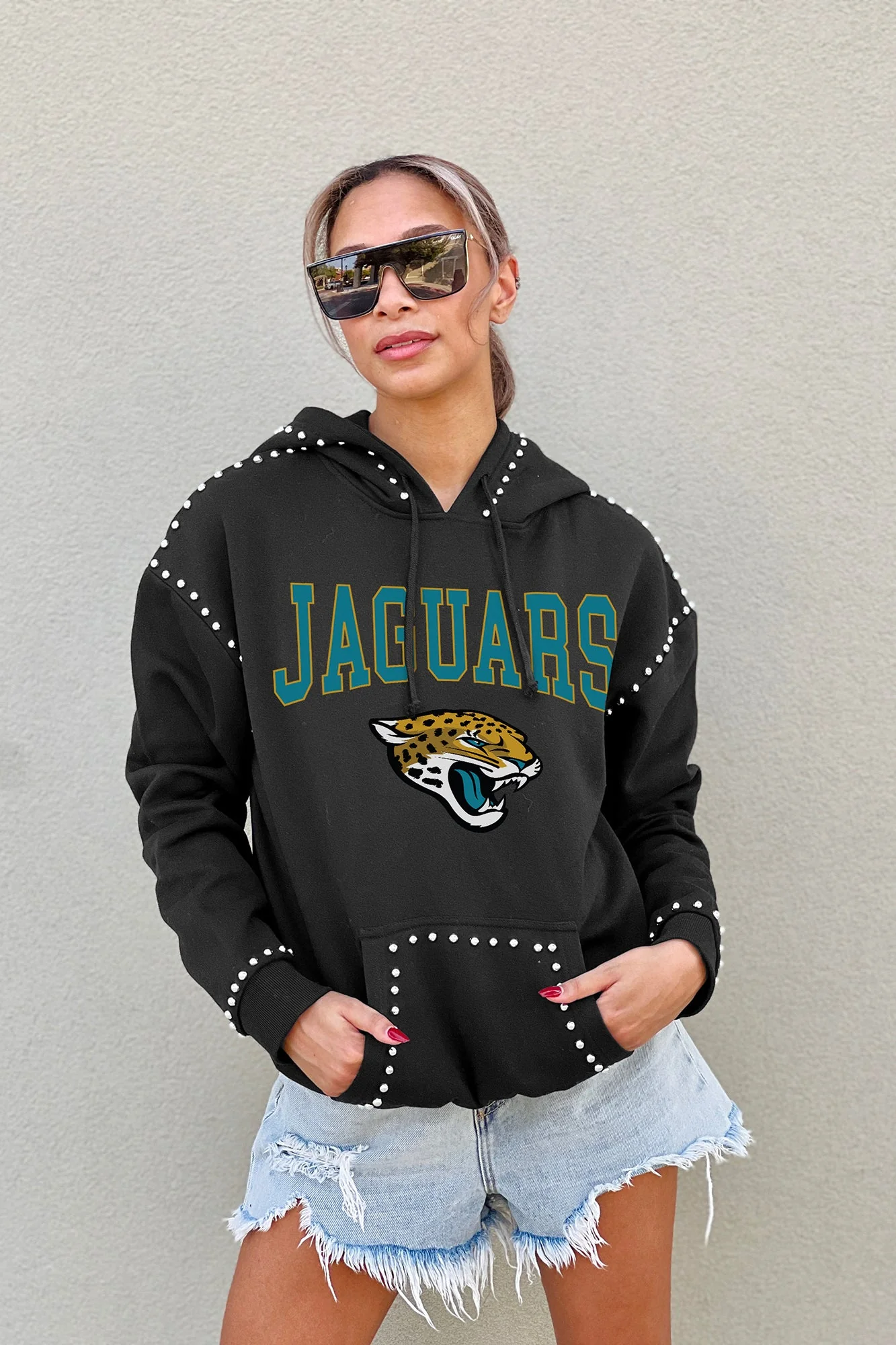 JACKSONVILLE JAGUARS Catch The Vibe Studded-Detail Hoodie
