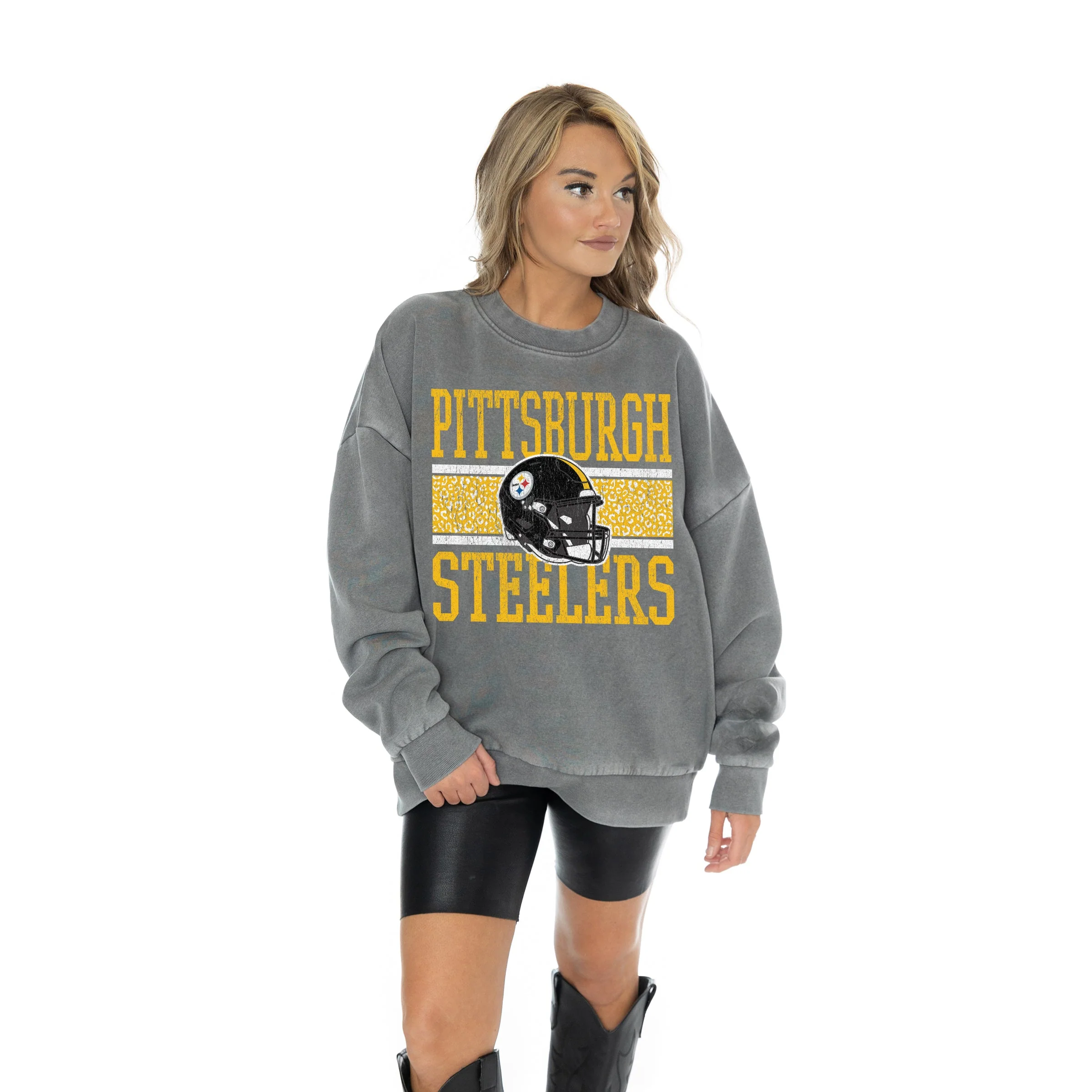 PITTSBURGH STEELERS In The Wild Oversized Crewneck Fleece