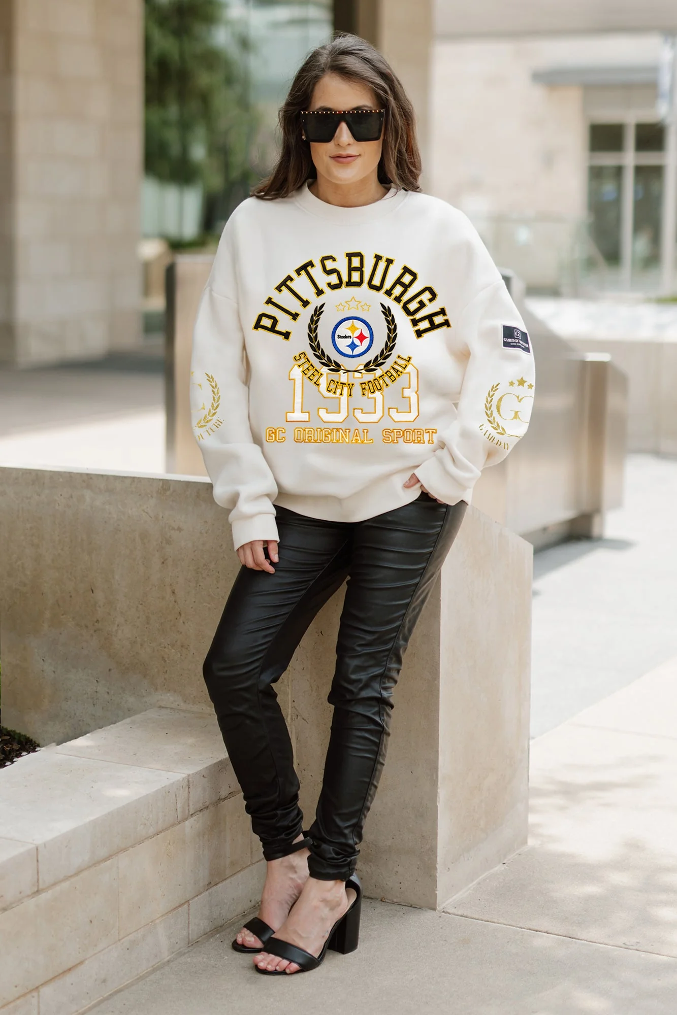 PITTSBURGH STEELERS Gameday Slay Fleece Drop-Shoulder Crewneck